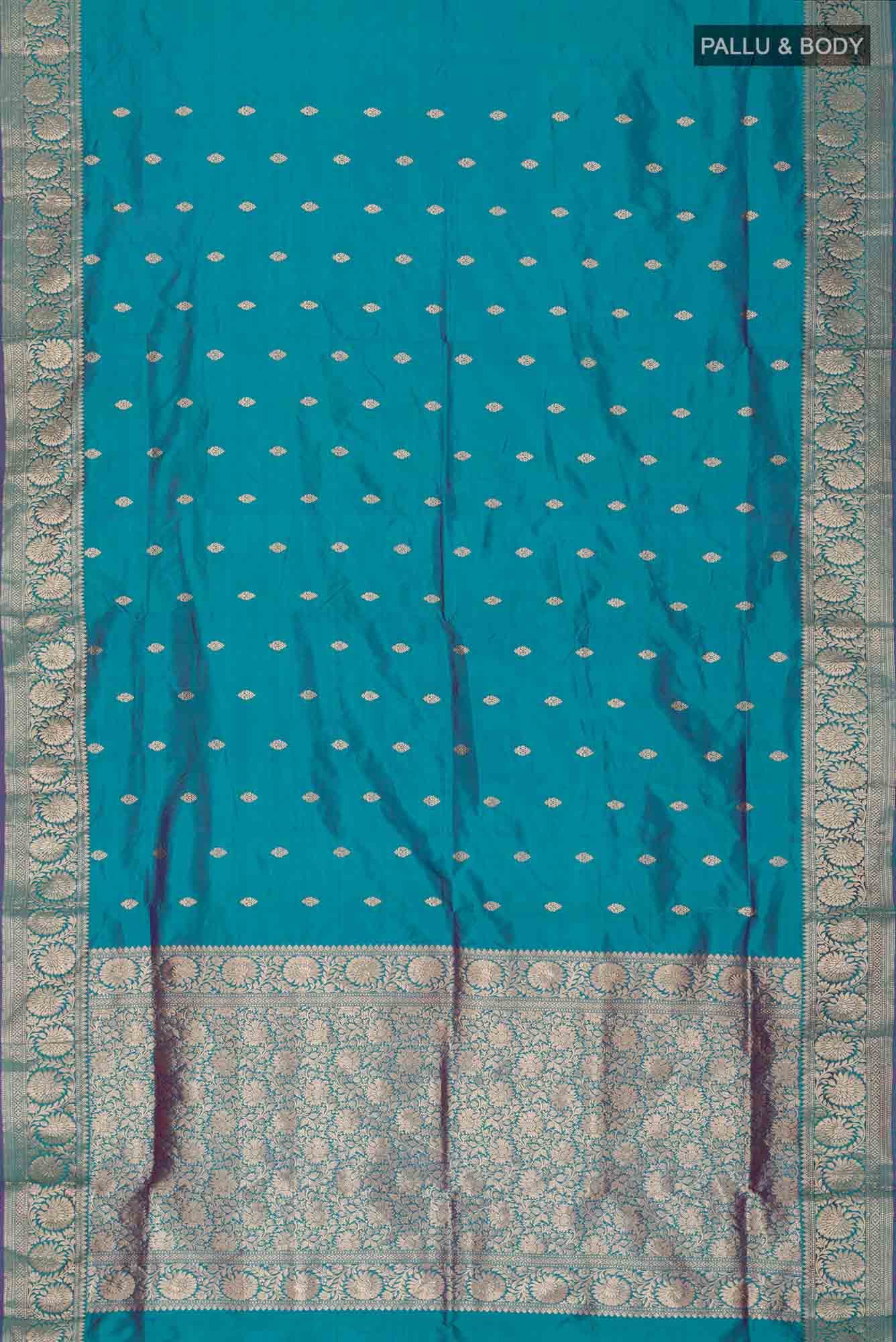 Blue Banarasi Katan Silk Saree