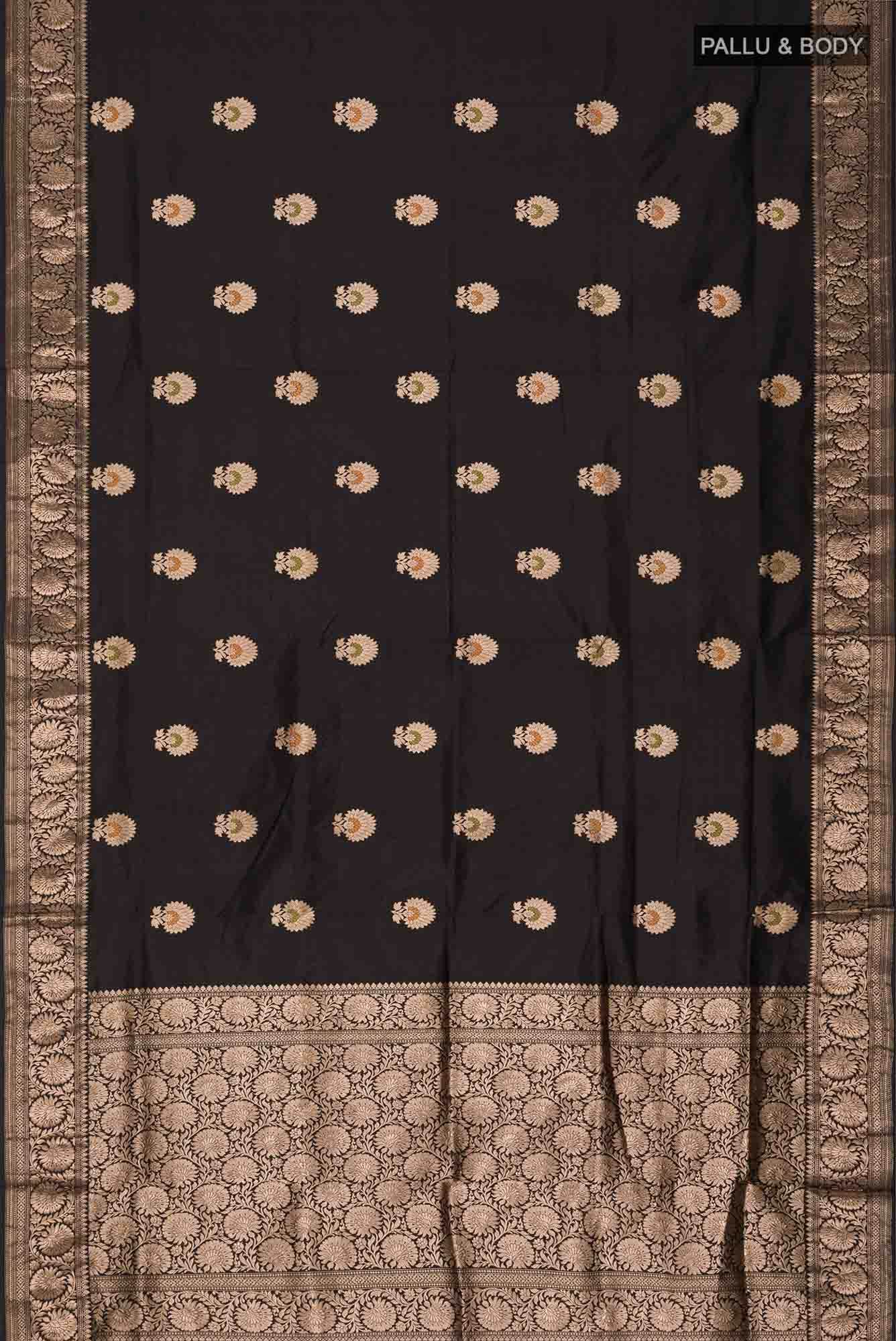 Black Banarasi Katan Silk Saree