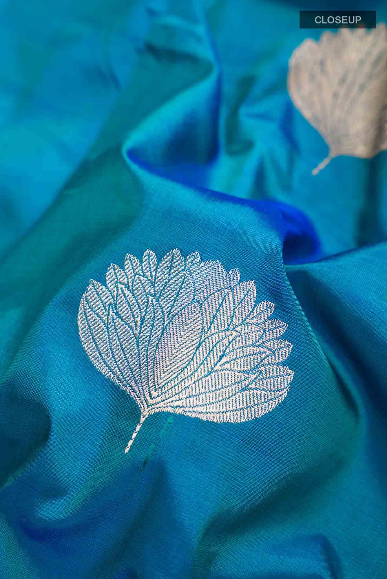 Blue Banarasi Katan Silk Saree