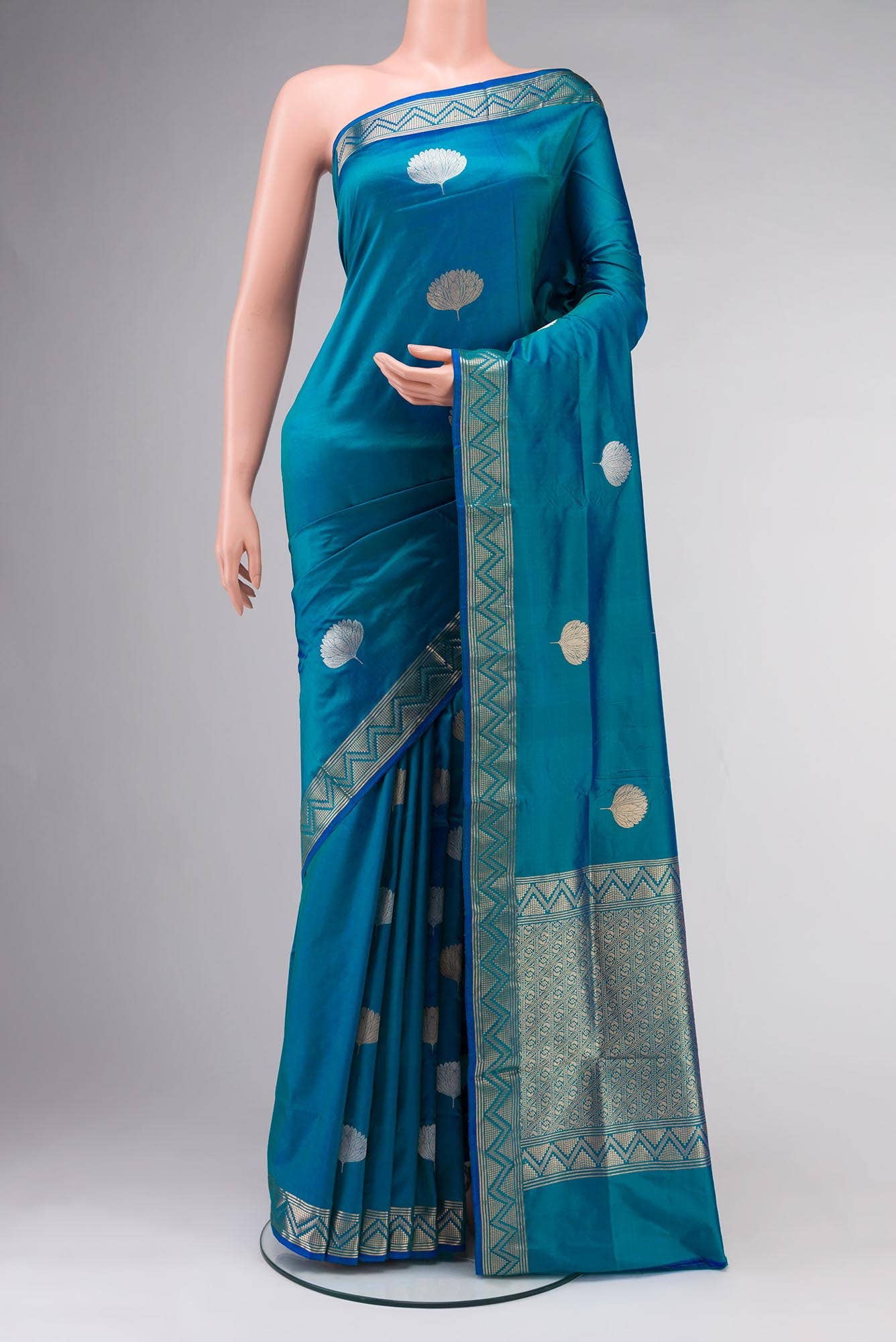 Blue Banarasi Katan Silk Saree