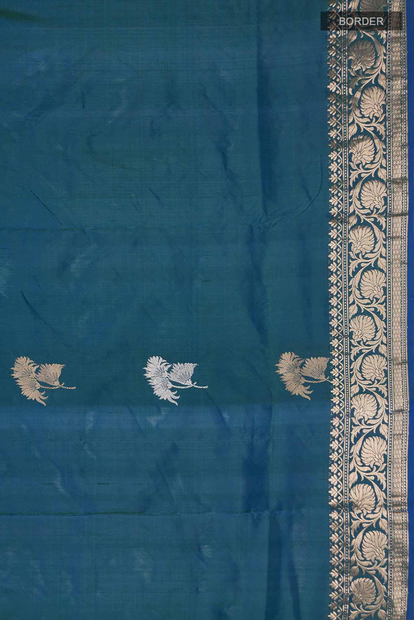 Blue Banarasi Katan Silk Saree