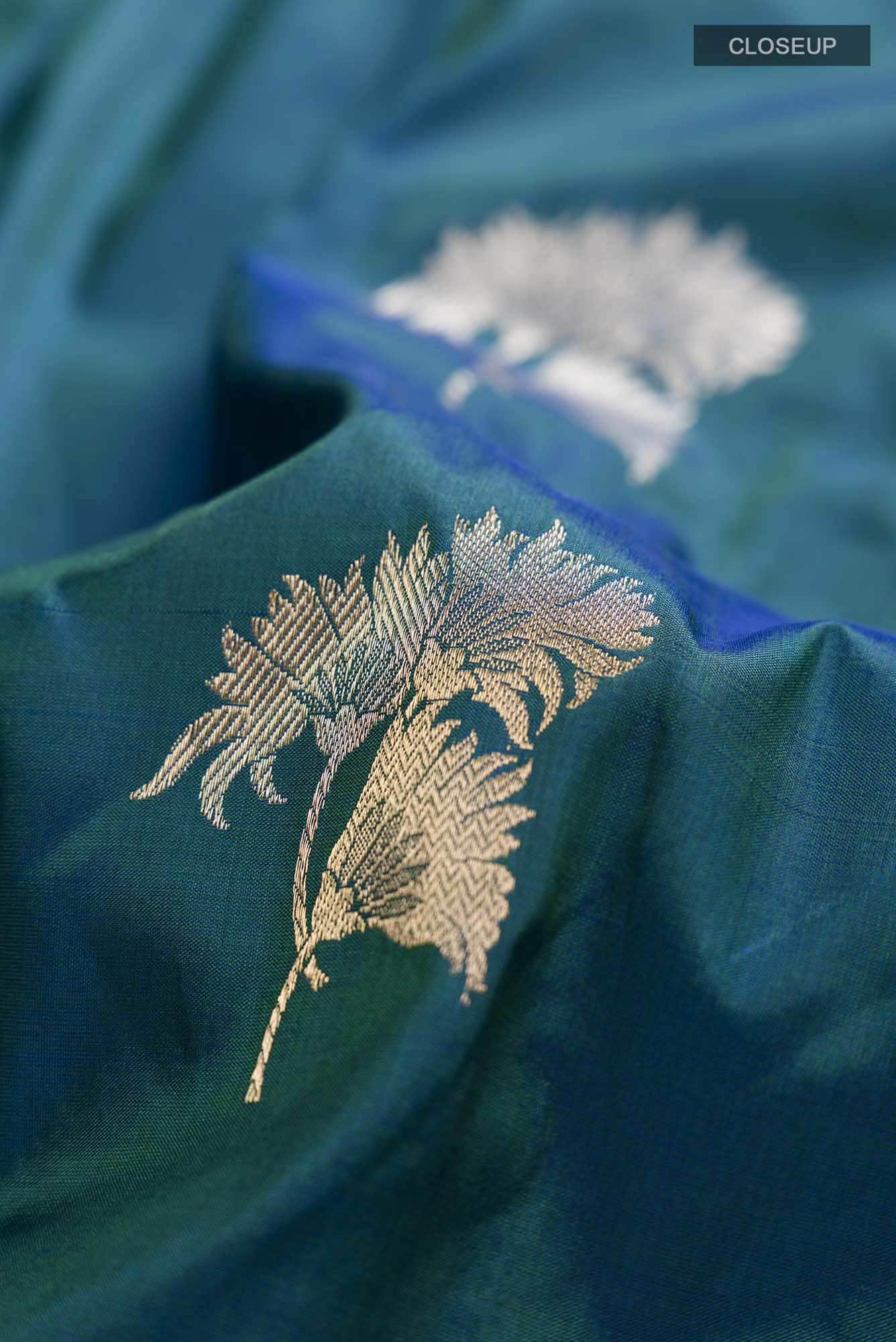 Blue Banarasi Katan Silk Saree