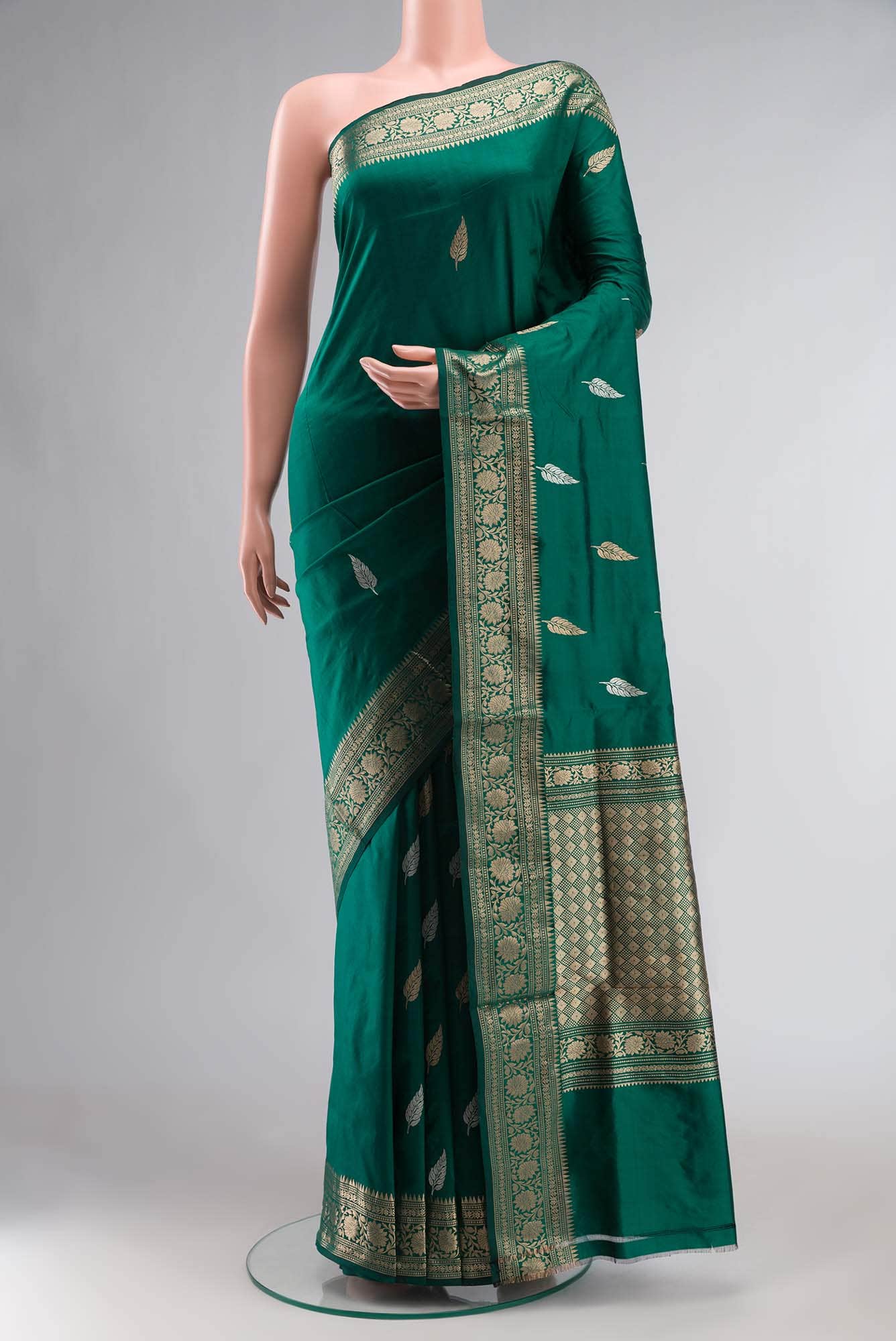 Green Banarasi Katan Silk Saree