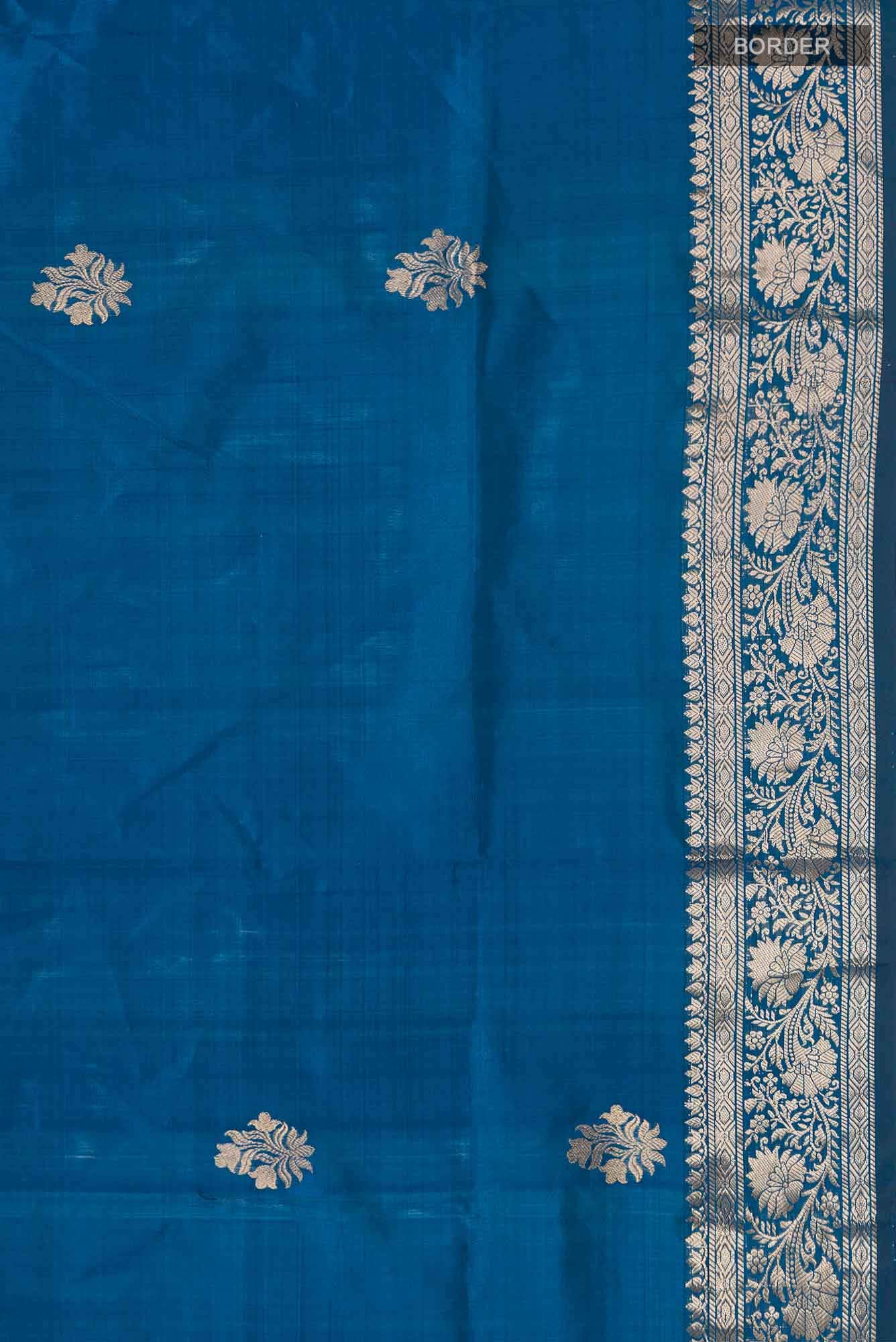 Blue Banarasi Katan Silk Saree