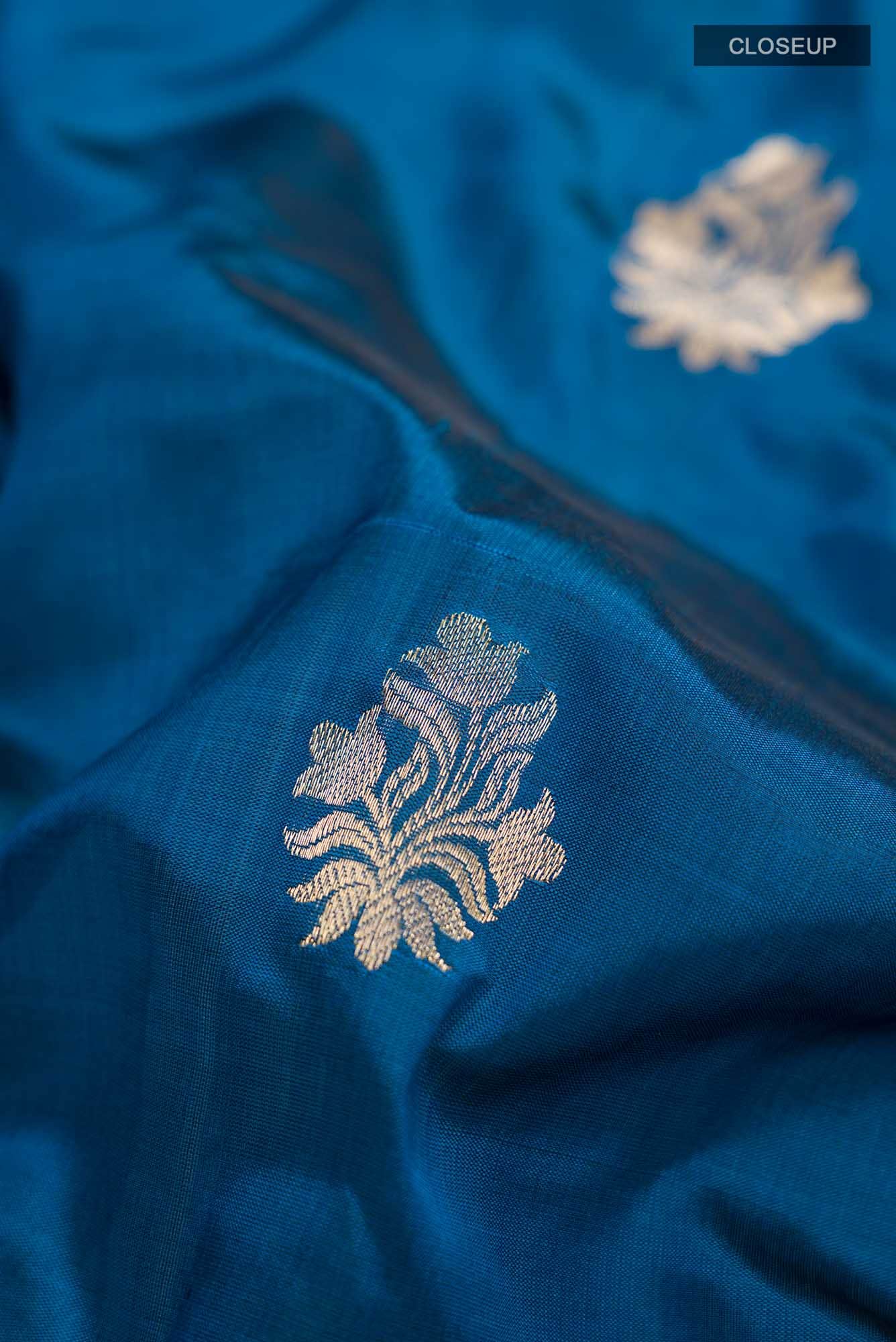 Blue Banarasi Katan Silk Saree