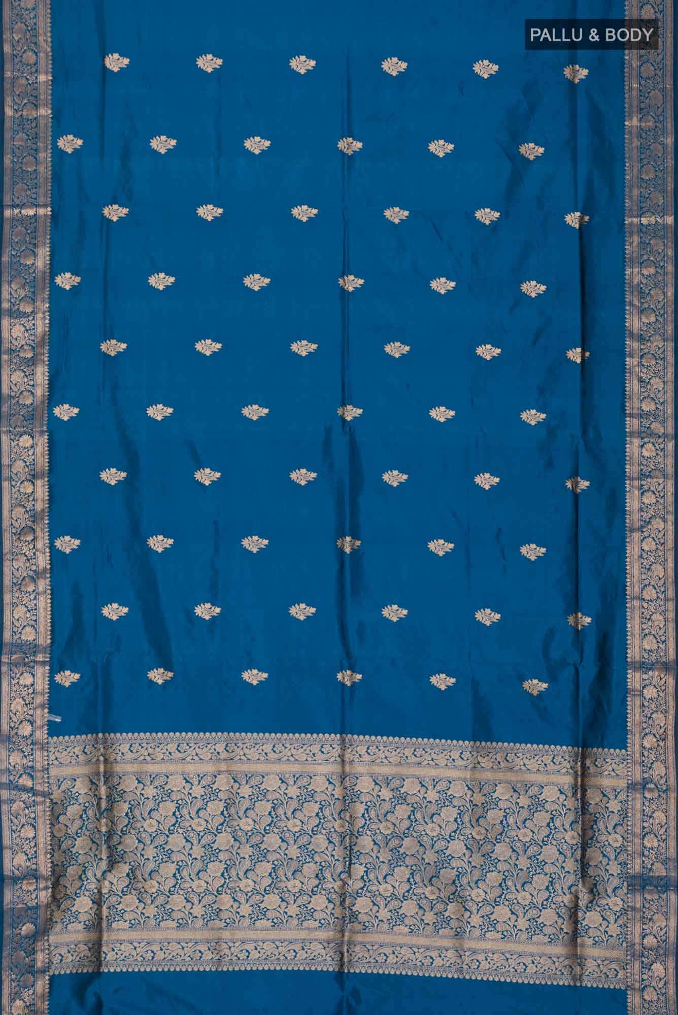Blue Banarasi Katan Silk Saree