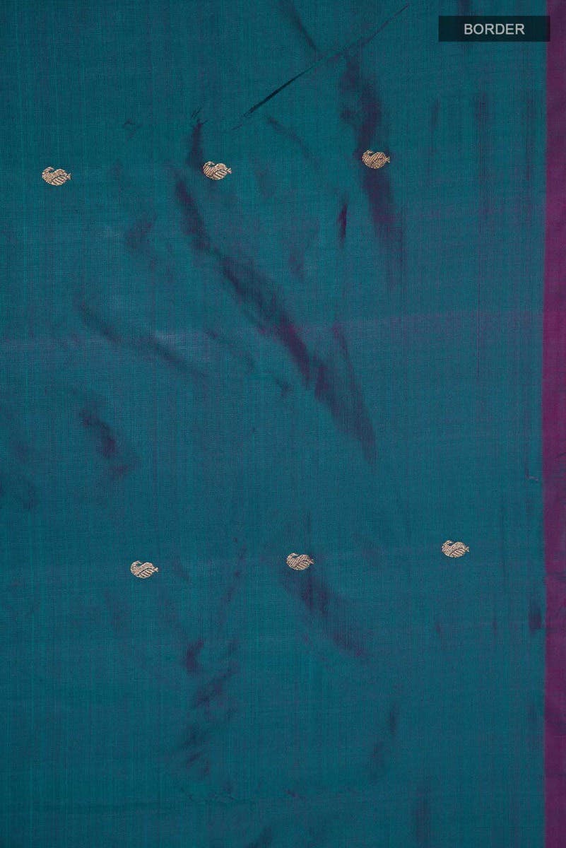 Green with pink Dual Tone Banarasi Katan Silk Saree