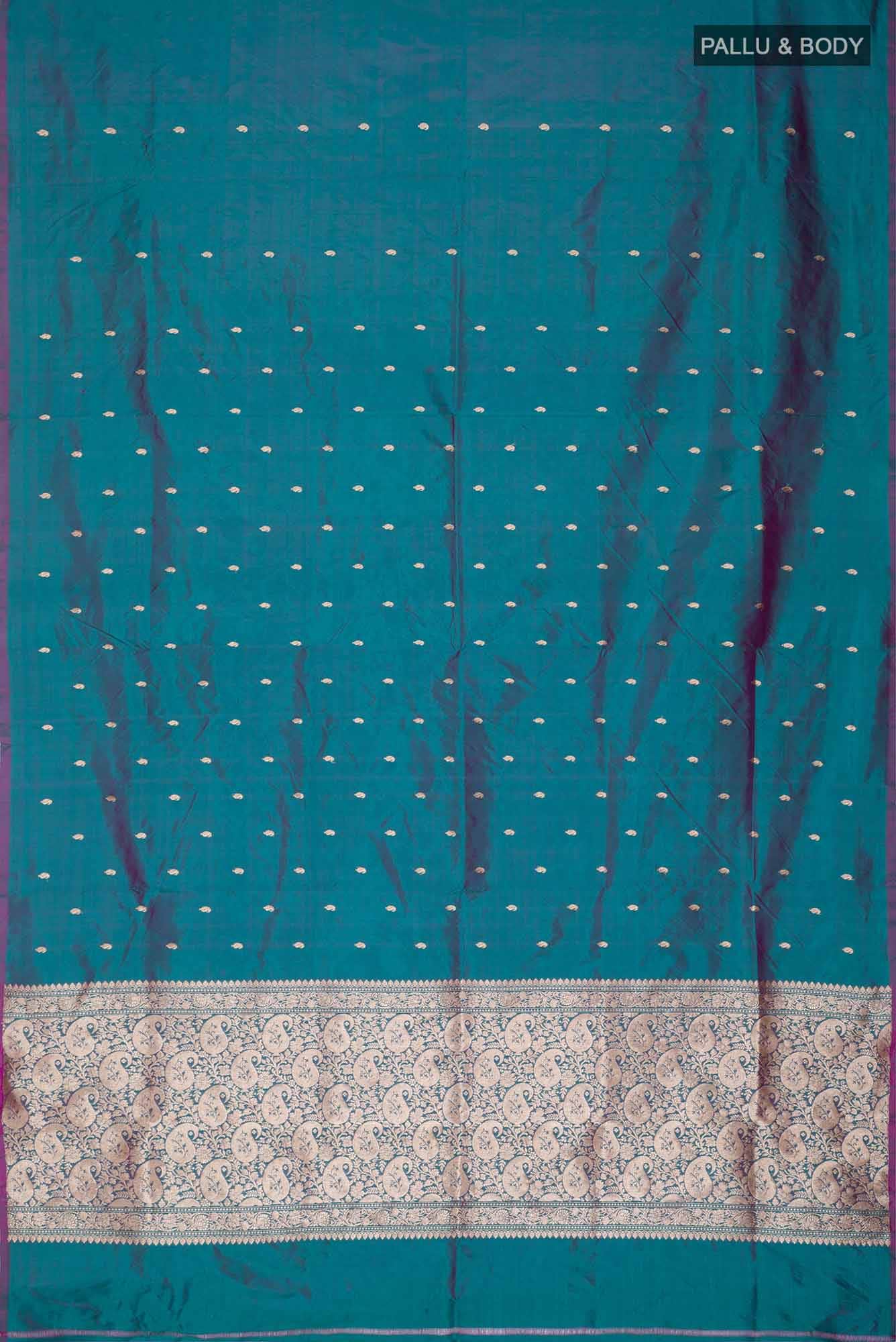 Green with pink Dual Tone Banarasi Katan Silk Saree