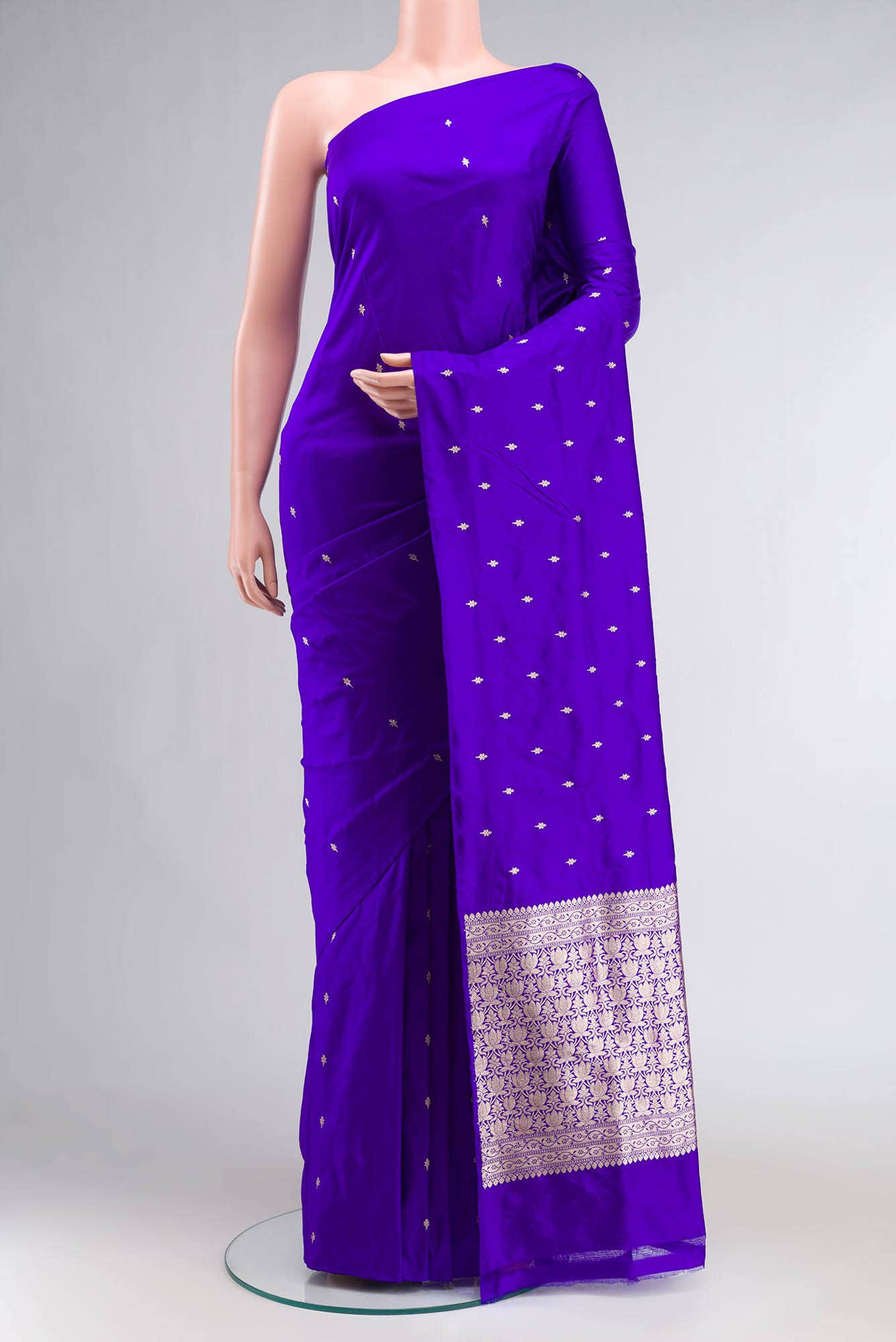Blue Banarasi Katan Silk Saree