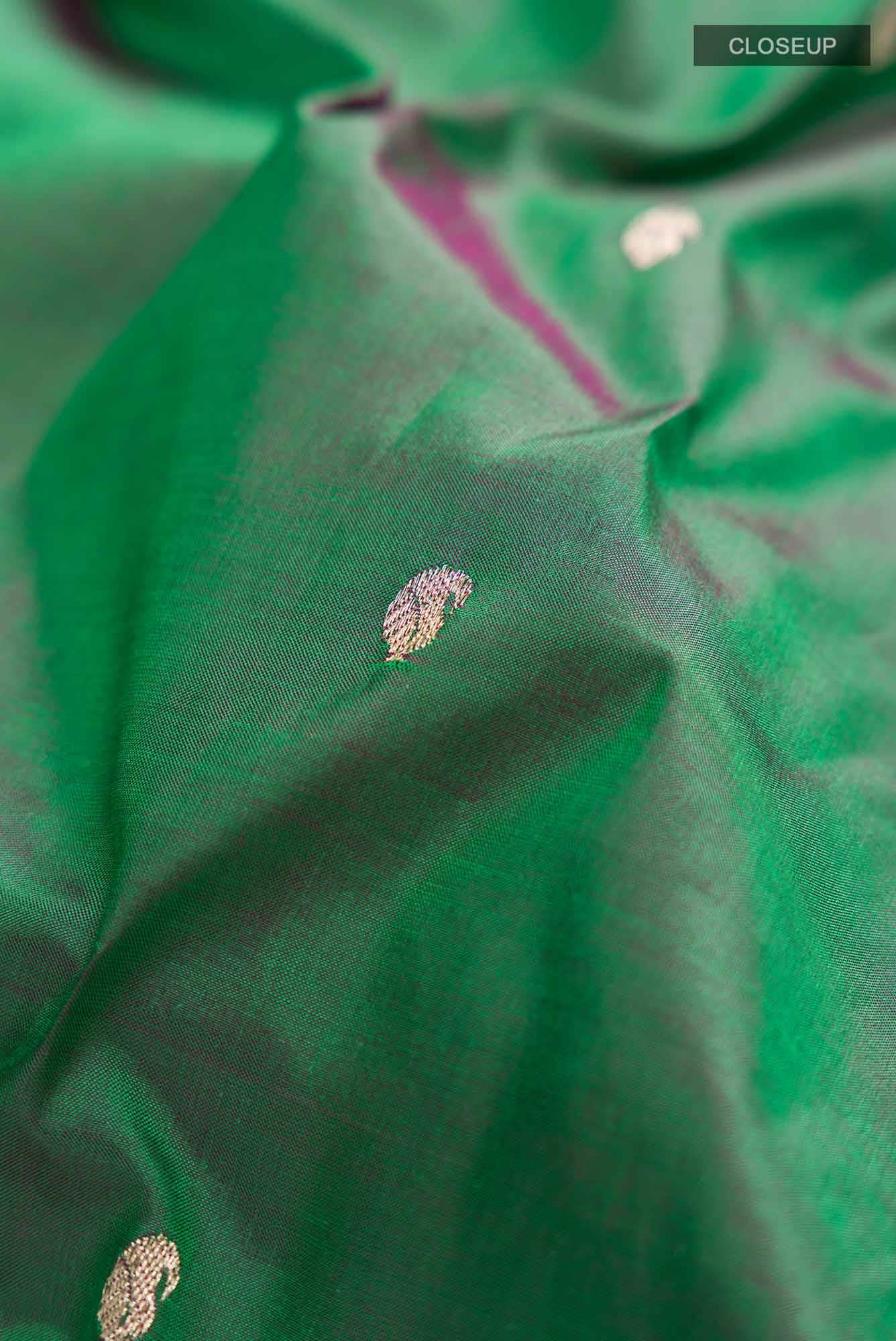 Green Banarasi Katan Silk Saree