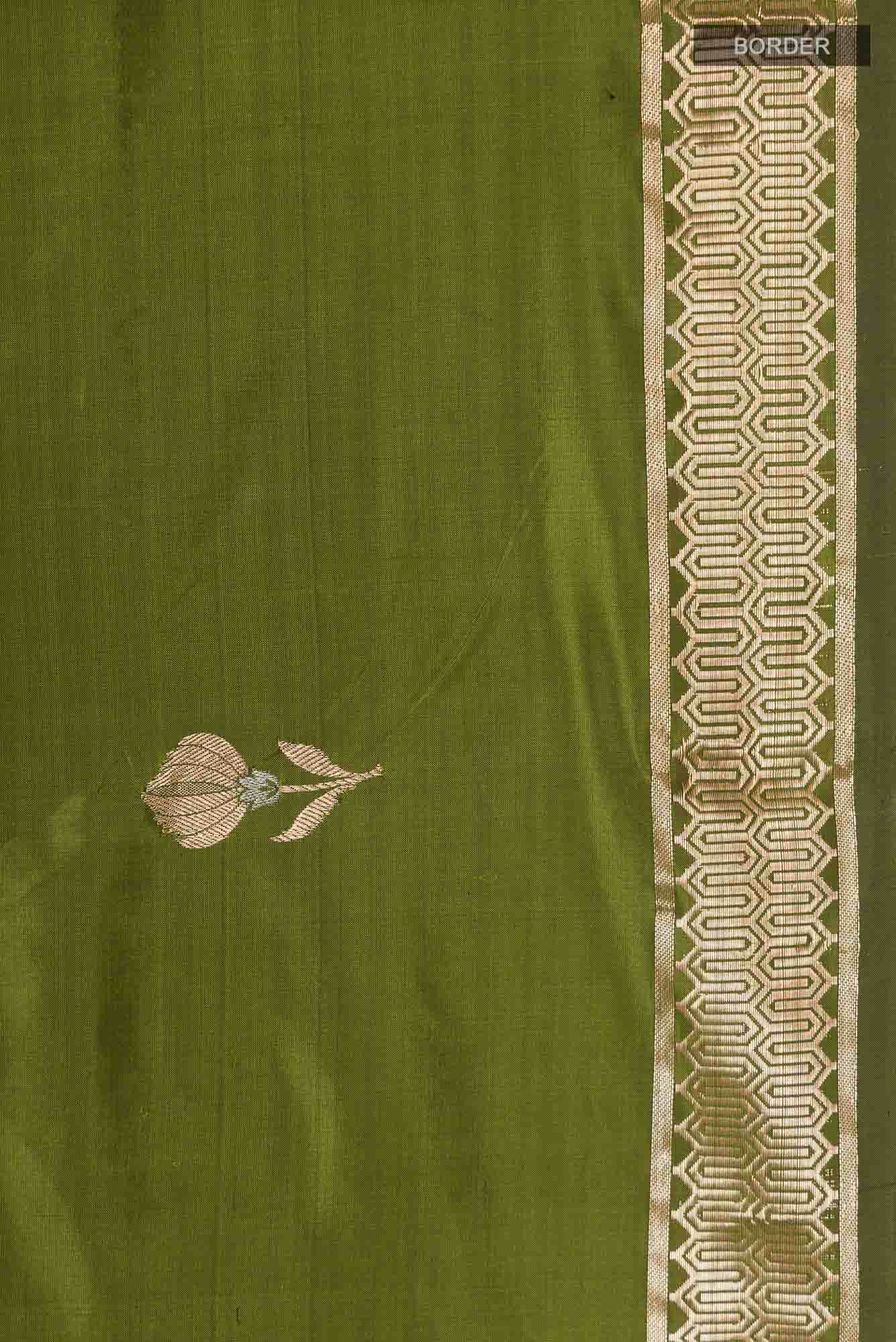 Green Banarasi Katan Silk Saree