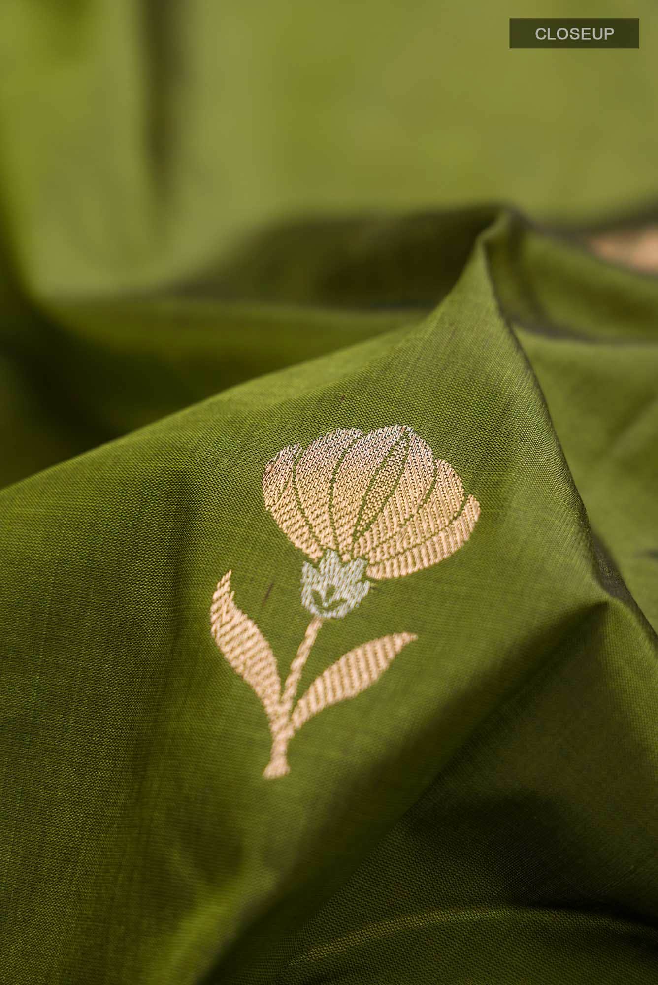 Green Banarasi Katan Silk Saree