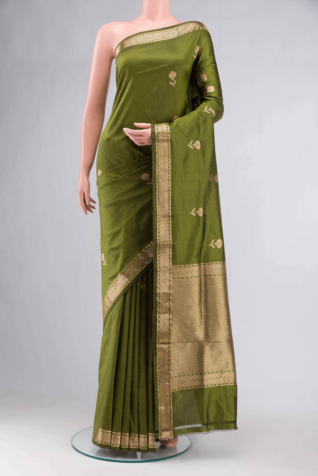 Green Banarasi Katan Silk Saree