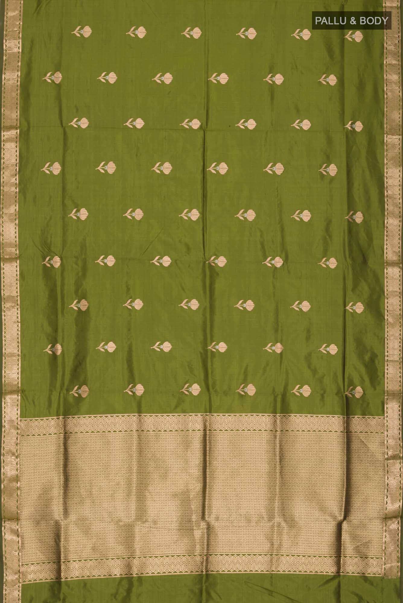 Green Banarasi Katan Silk Saree