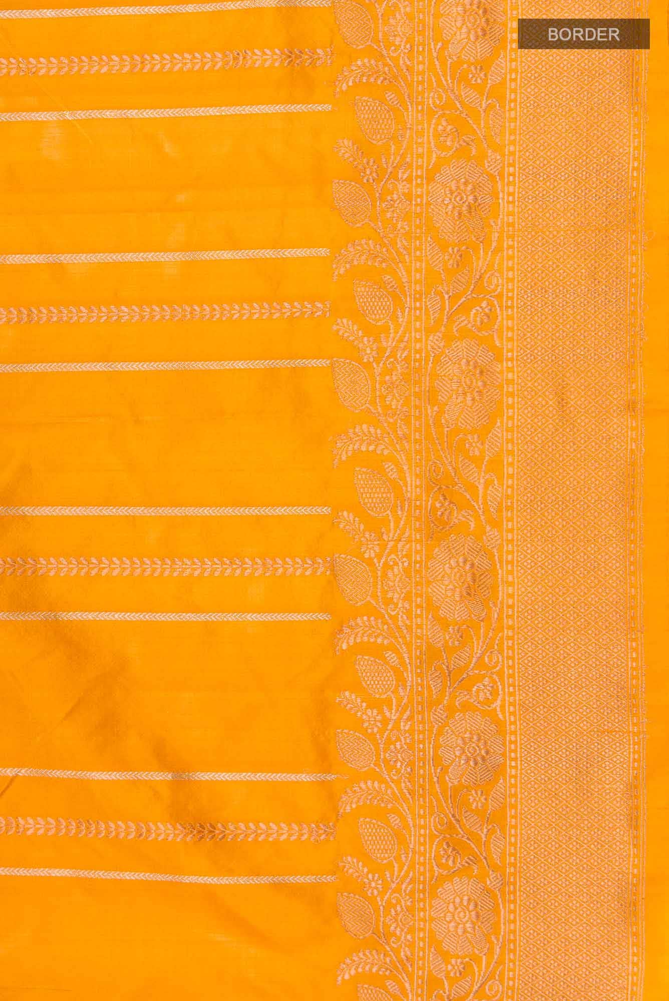 Yellow Banarasi Katan Silk Saree