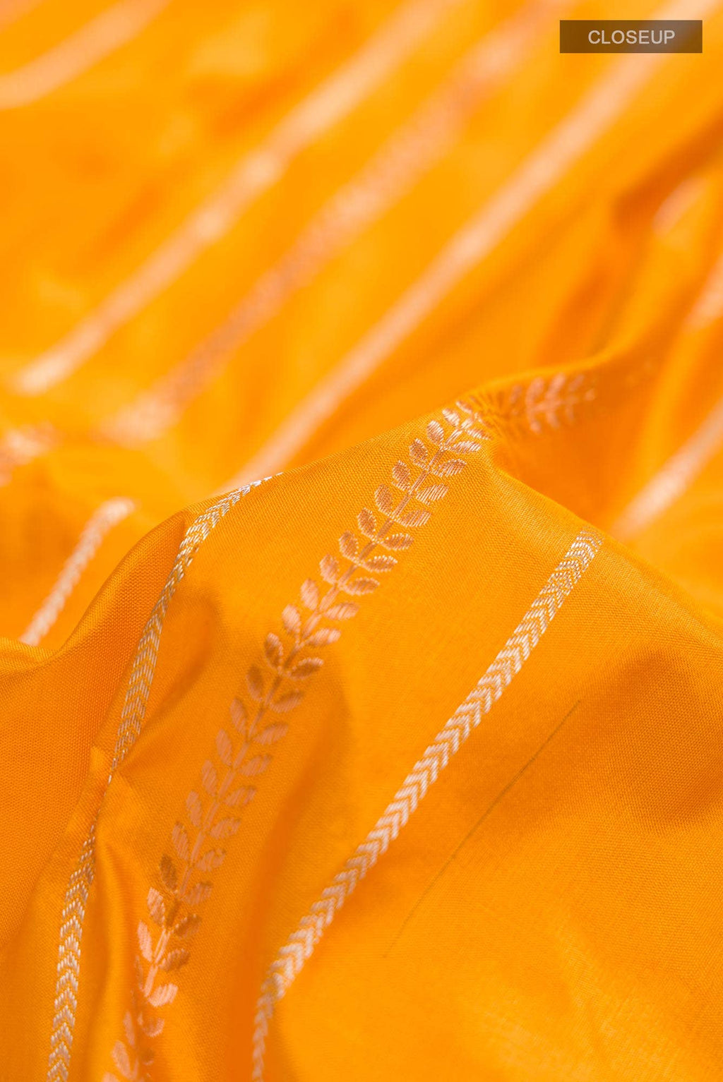 Yellow Banarasi Katan Silk Saree