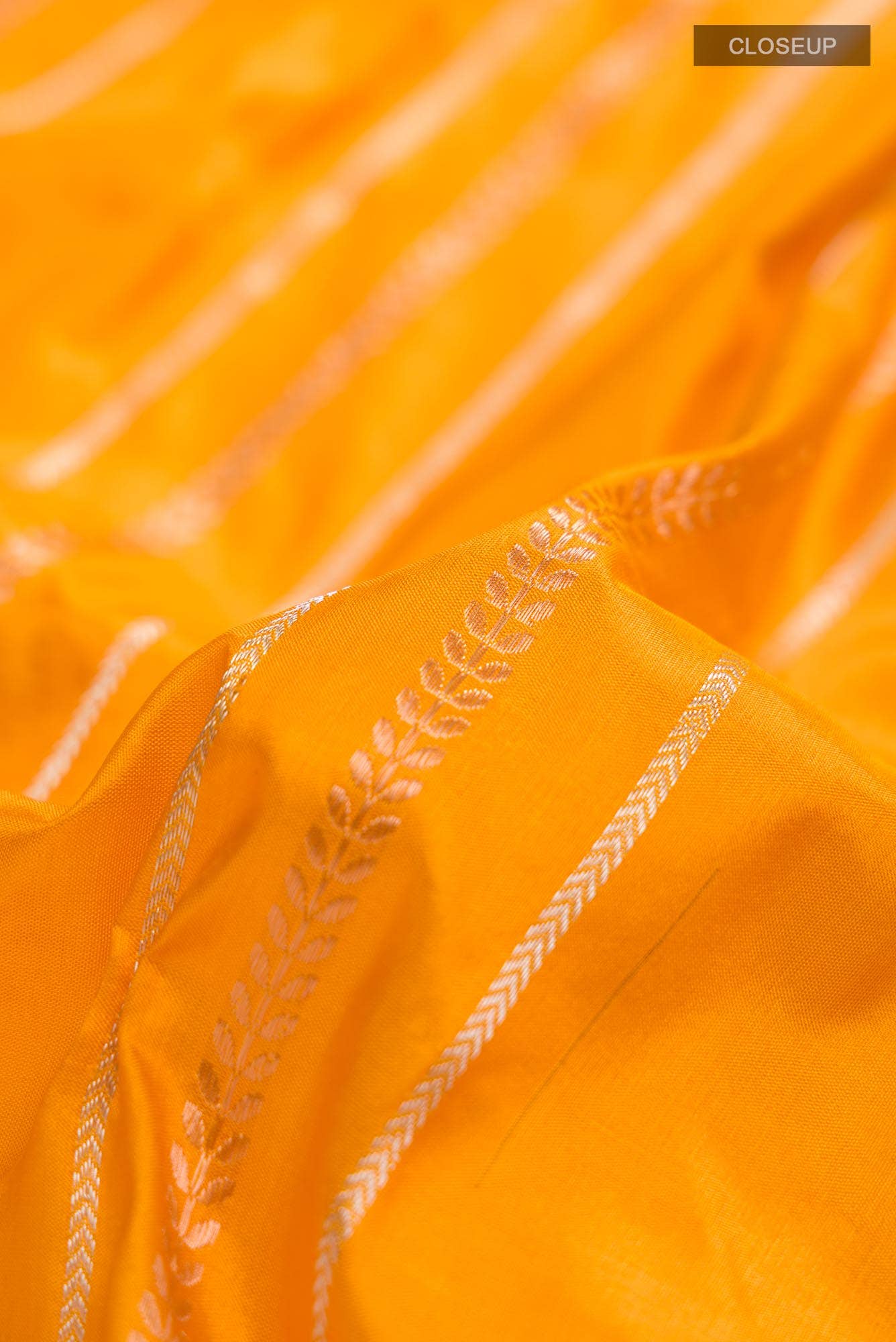 Yellow Banarasi Katan Silk Saree