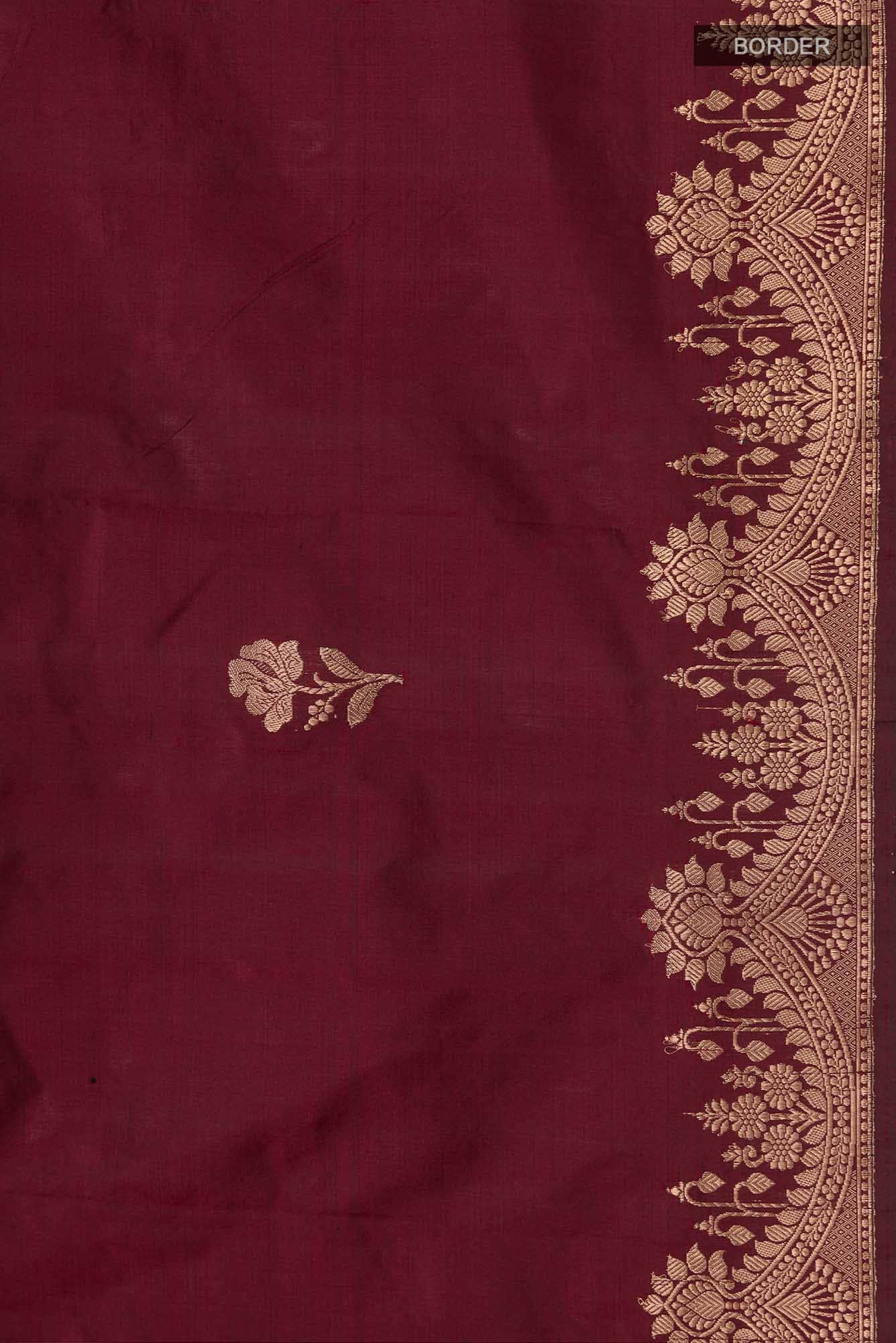 Maroon Banarasi Katan Silk Saree