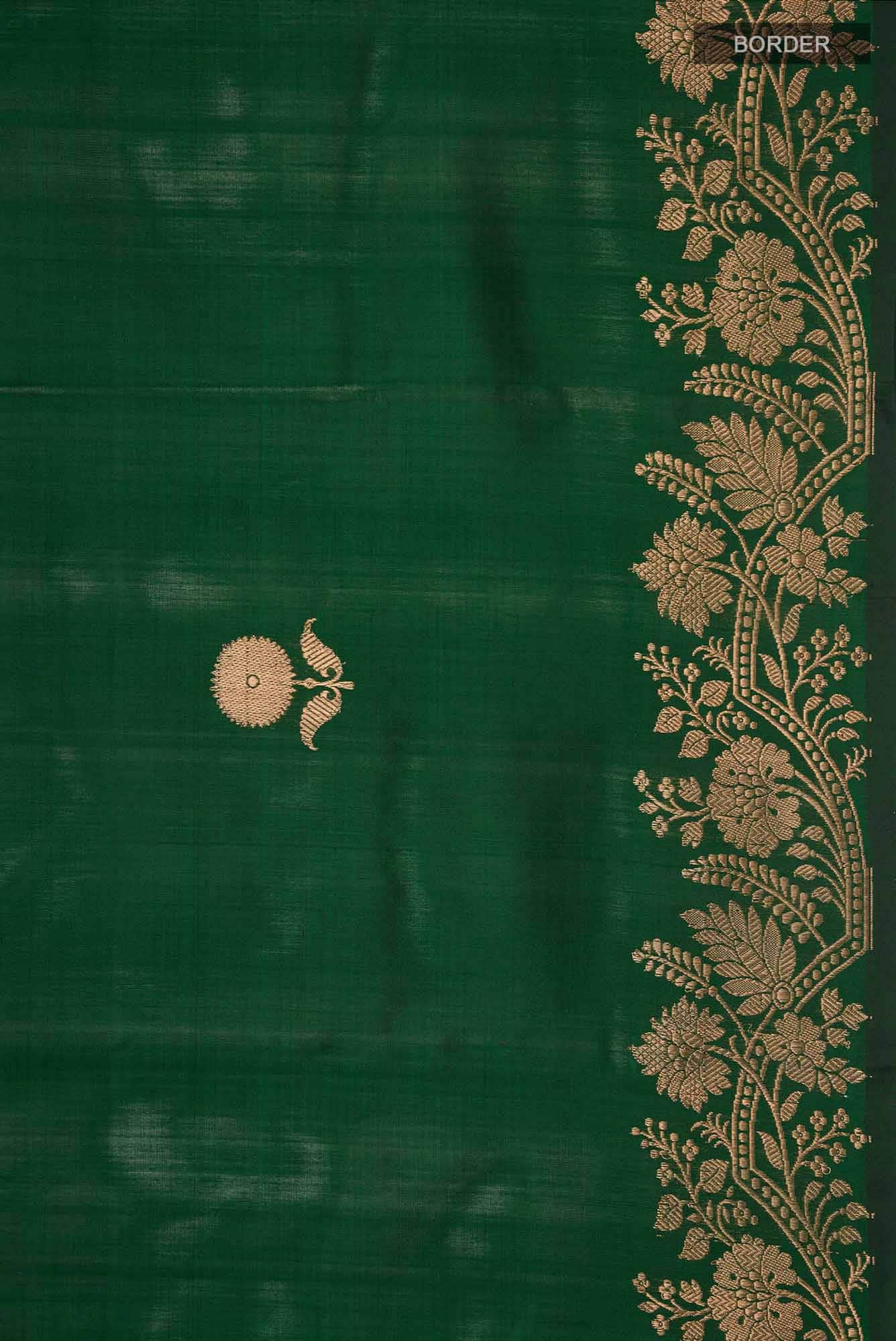 Green Banarasi Katan Silk Saree