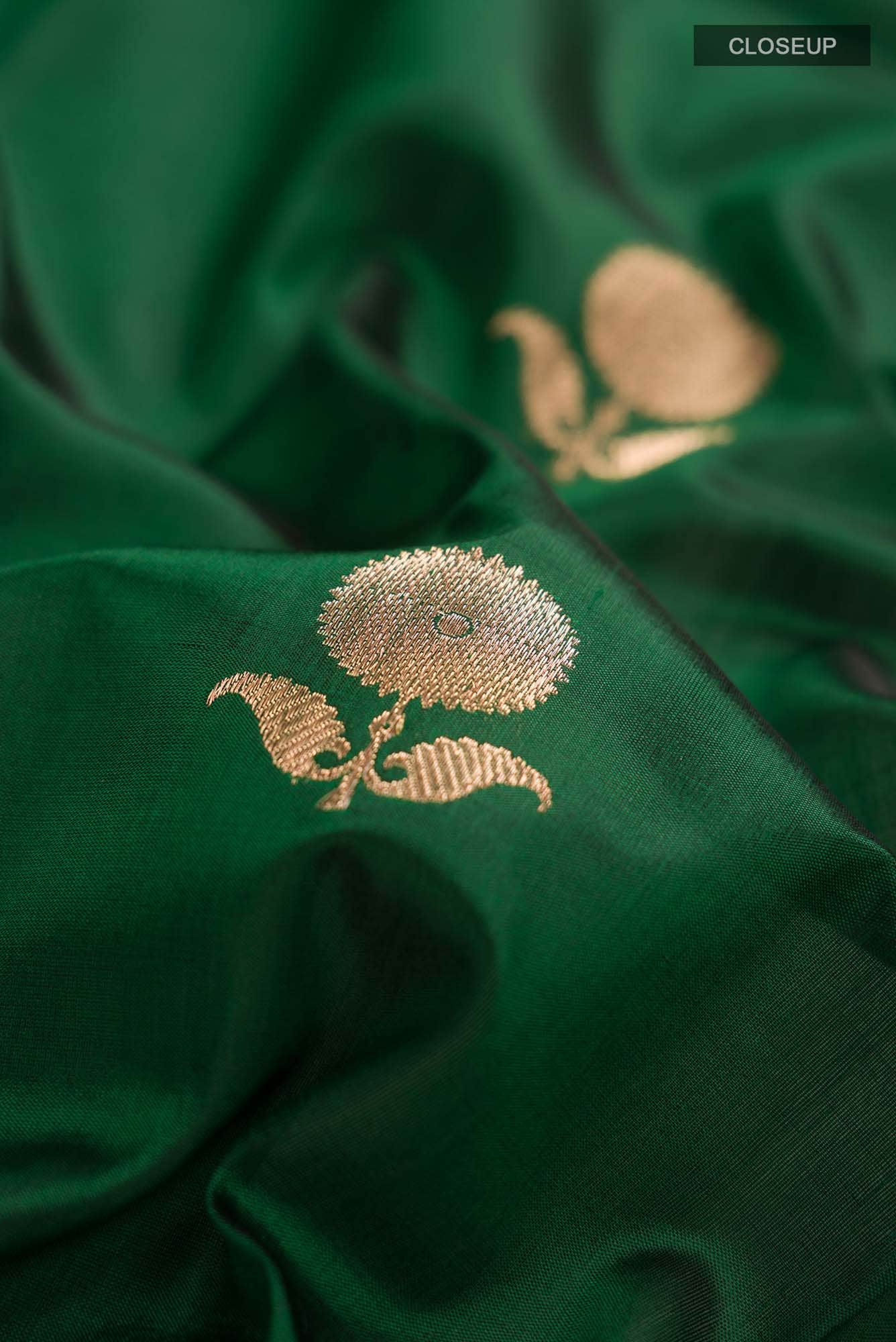 Green Banarasi Katan Silk Saree