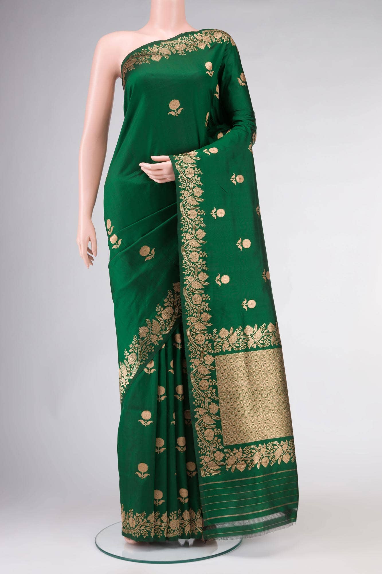 Green Banarasi Katan Silk Saree