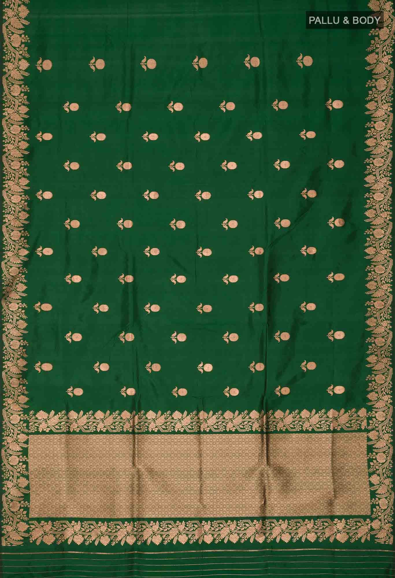 Green Banarasi Katan Silk Saree