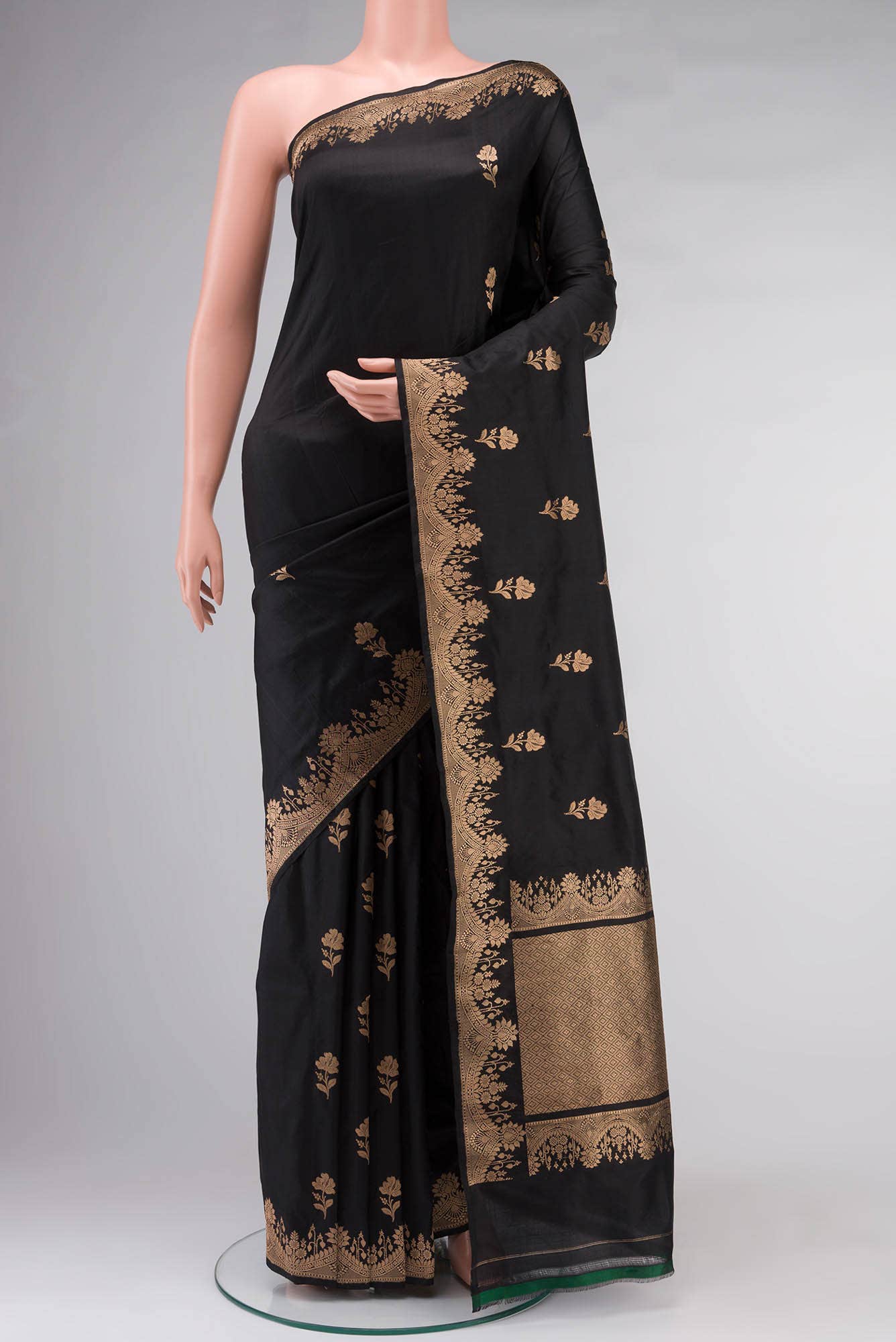 Black Banarasi Katan Silk Saree