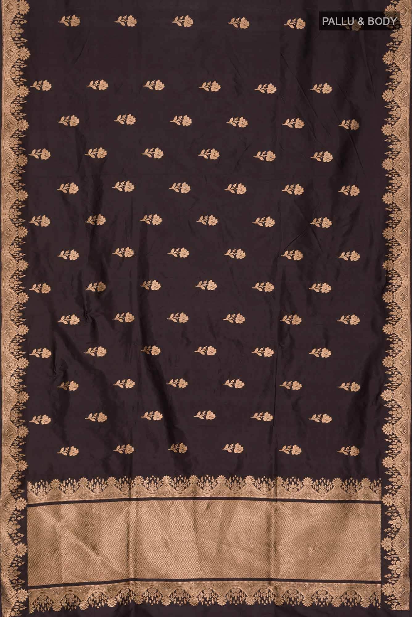 Black Banarasi Katan Silk Saree
