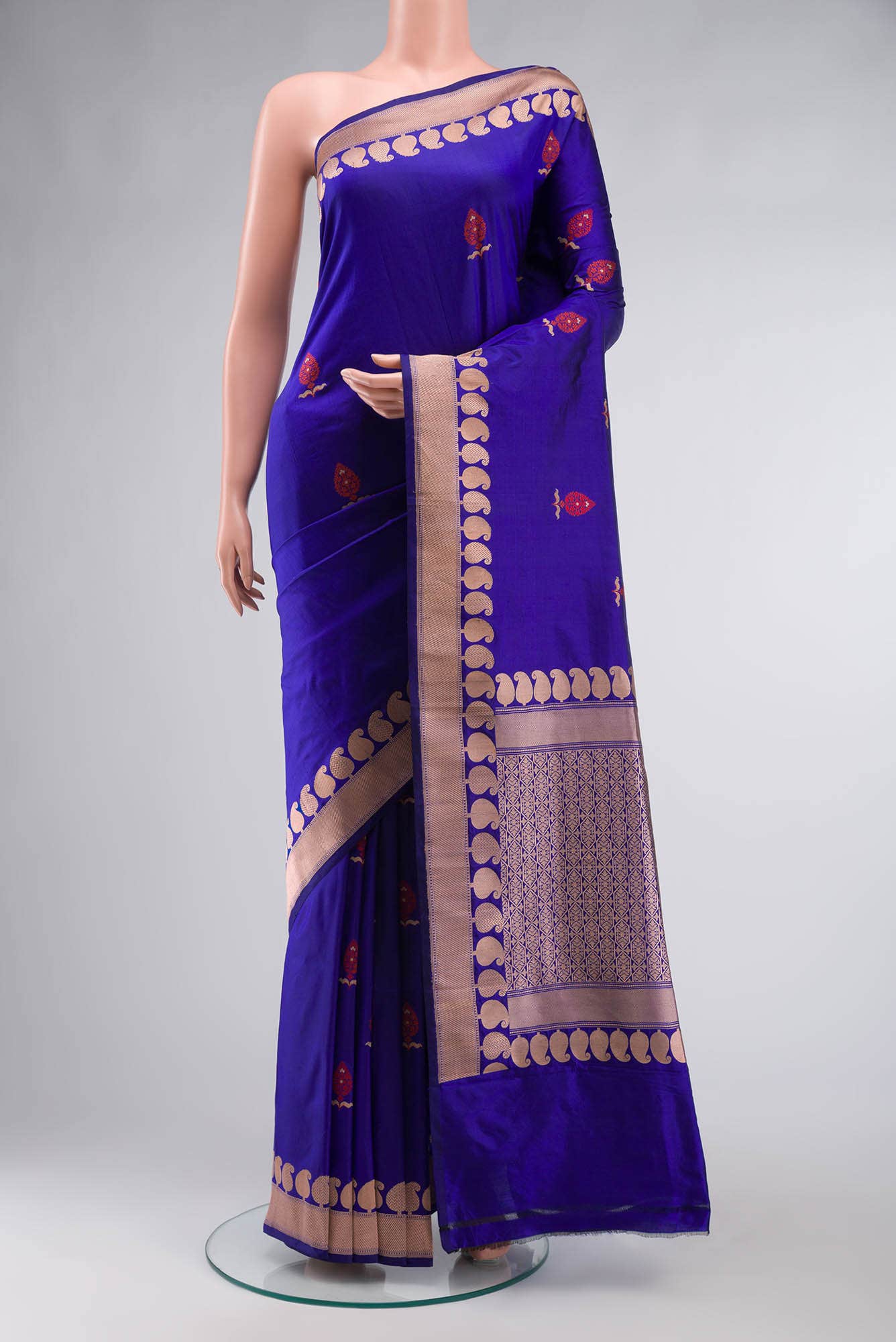 Blue Banarasi Katan Silk Saree