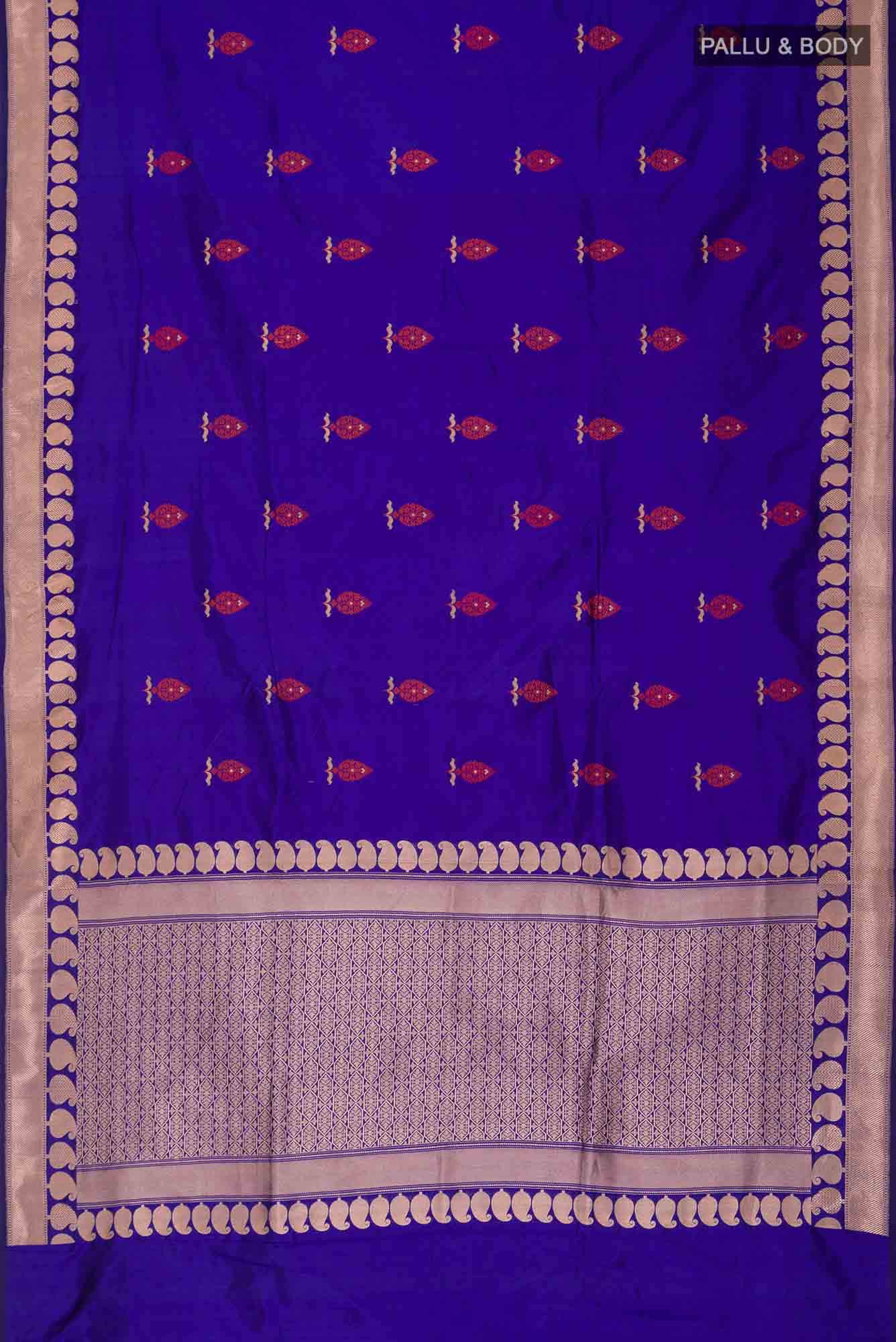Blue Banarasi Katan Silk Saree