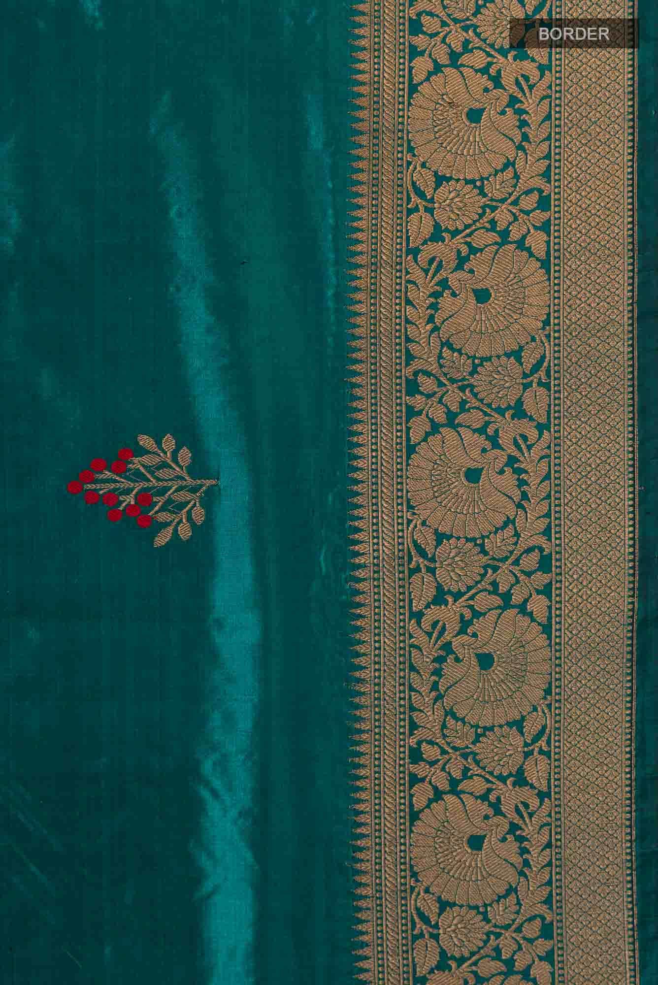 Green Banarasi Katan Silk Saree