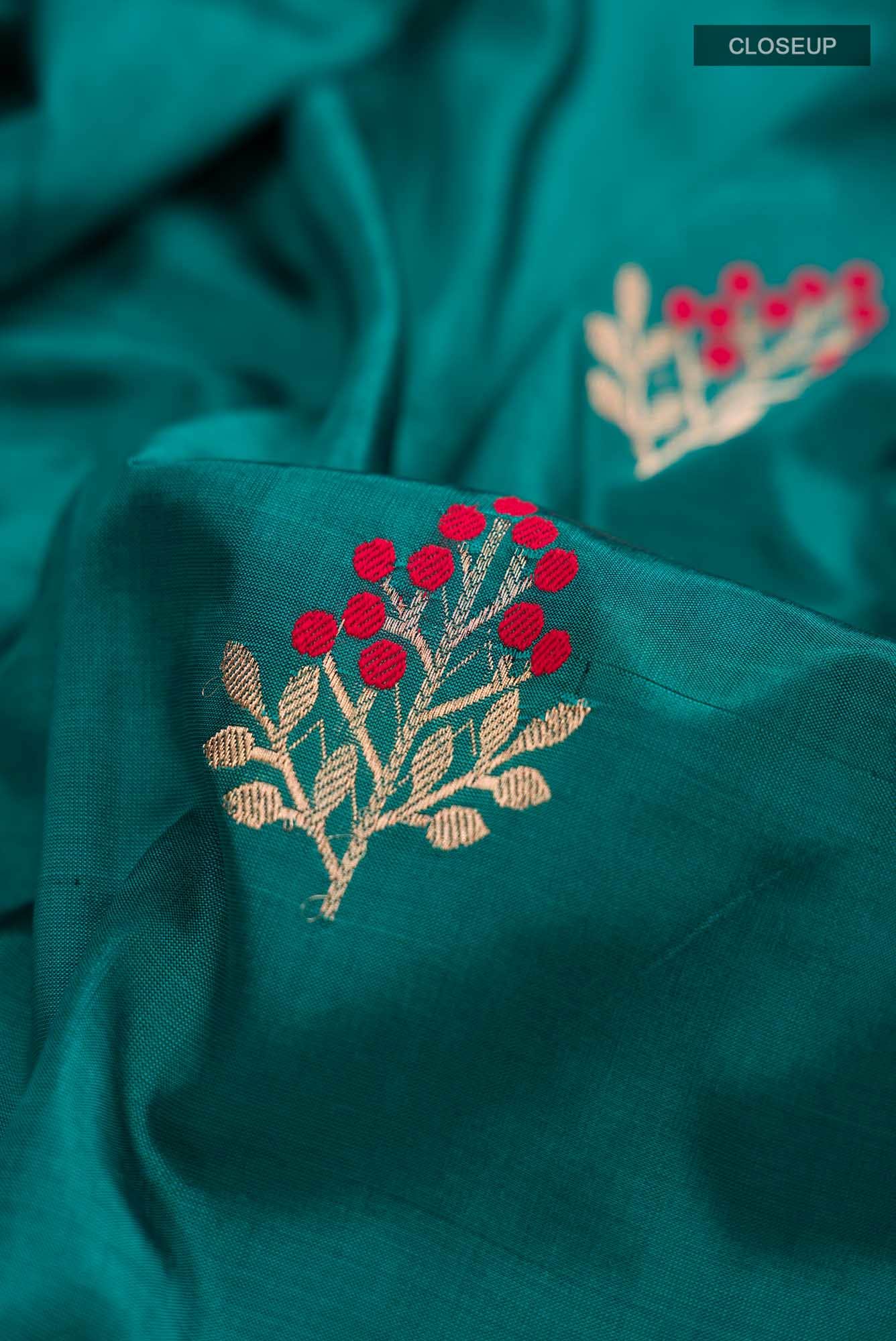 Green Banarasi Katan Silk Saree