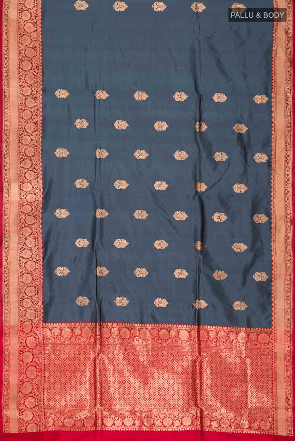 Grey Banarasi Katan Silk Saree