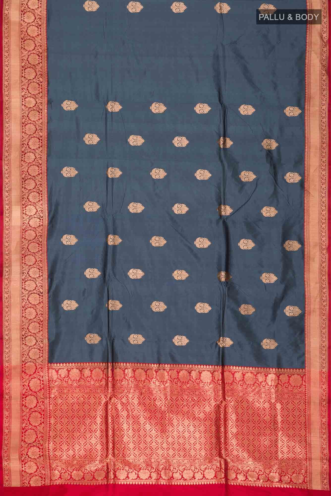 Grey Banarasi Katan Silk Saree
