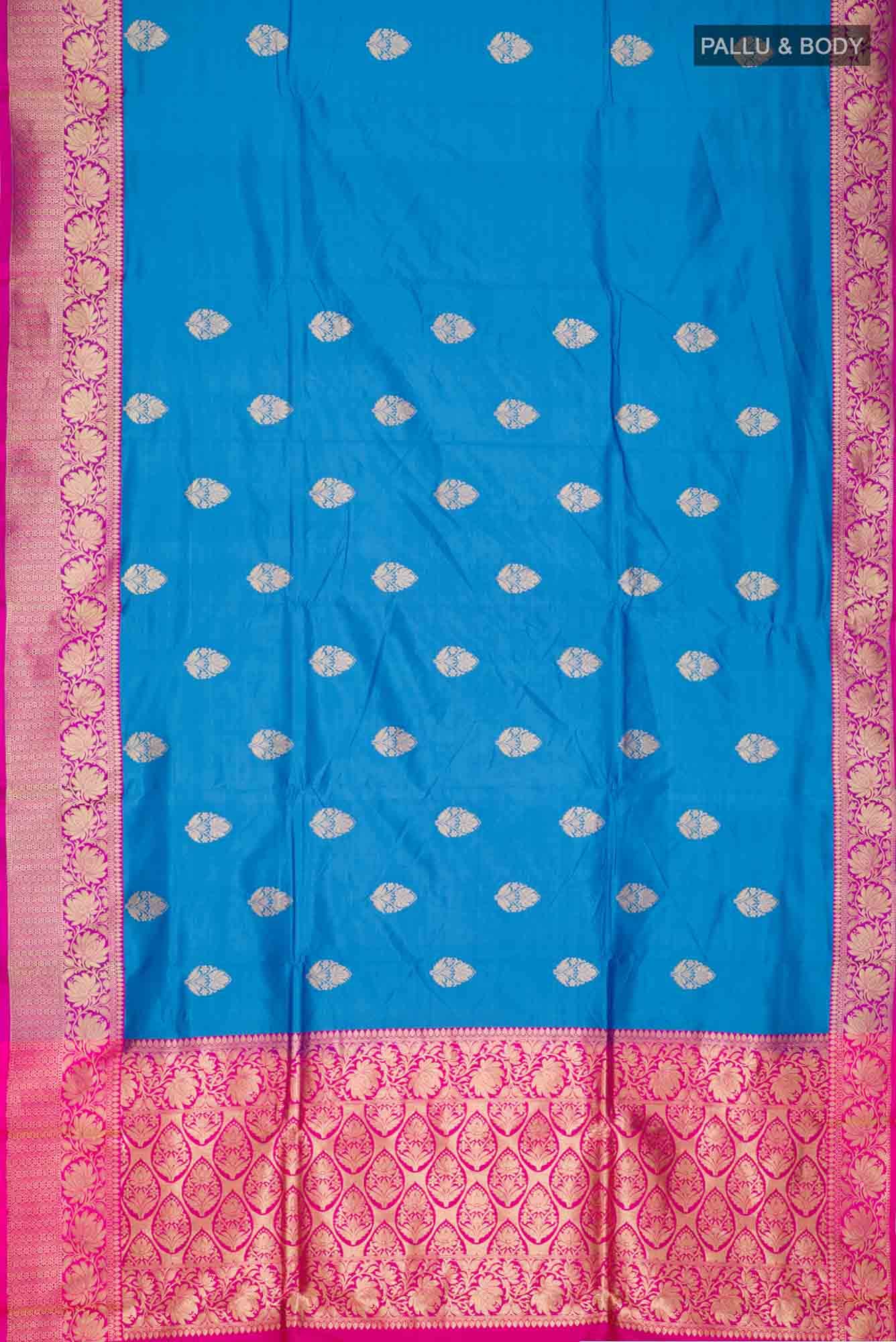 Blue Banarasi Katan Silk Saree