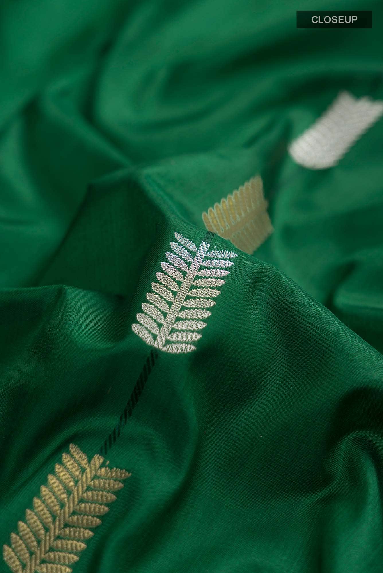 Green Banarasi Katan Silk Saree
