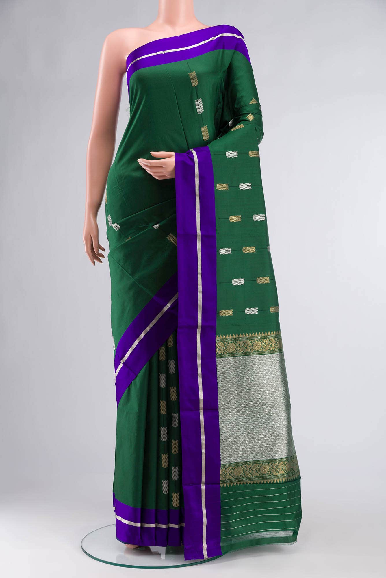 Green Banarasi Katan Silk Saree