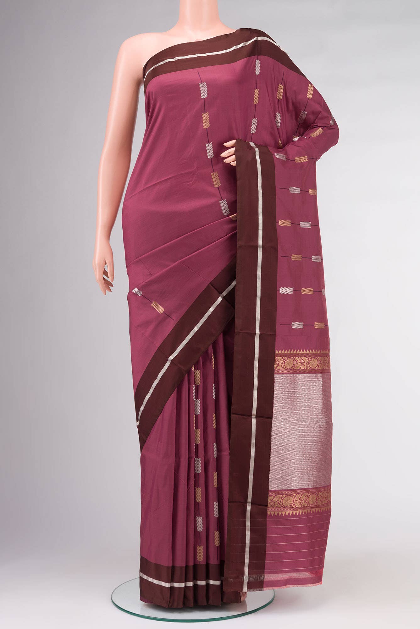 Coral Banarasi Katan Silk Saree