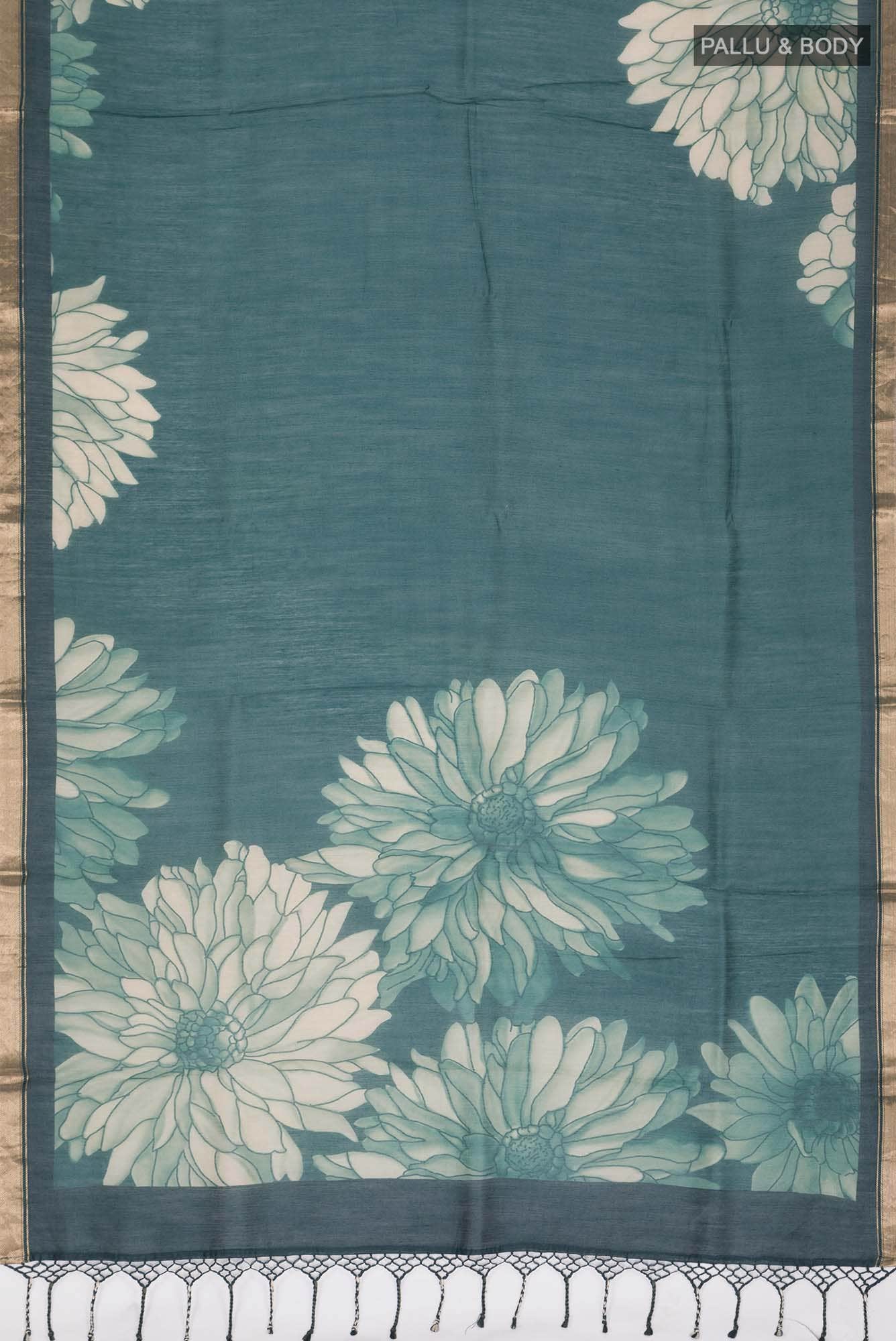 Green Bhagalpuri Tussar Silk Saree