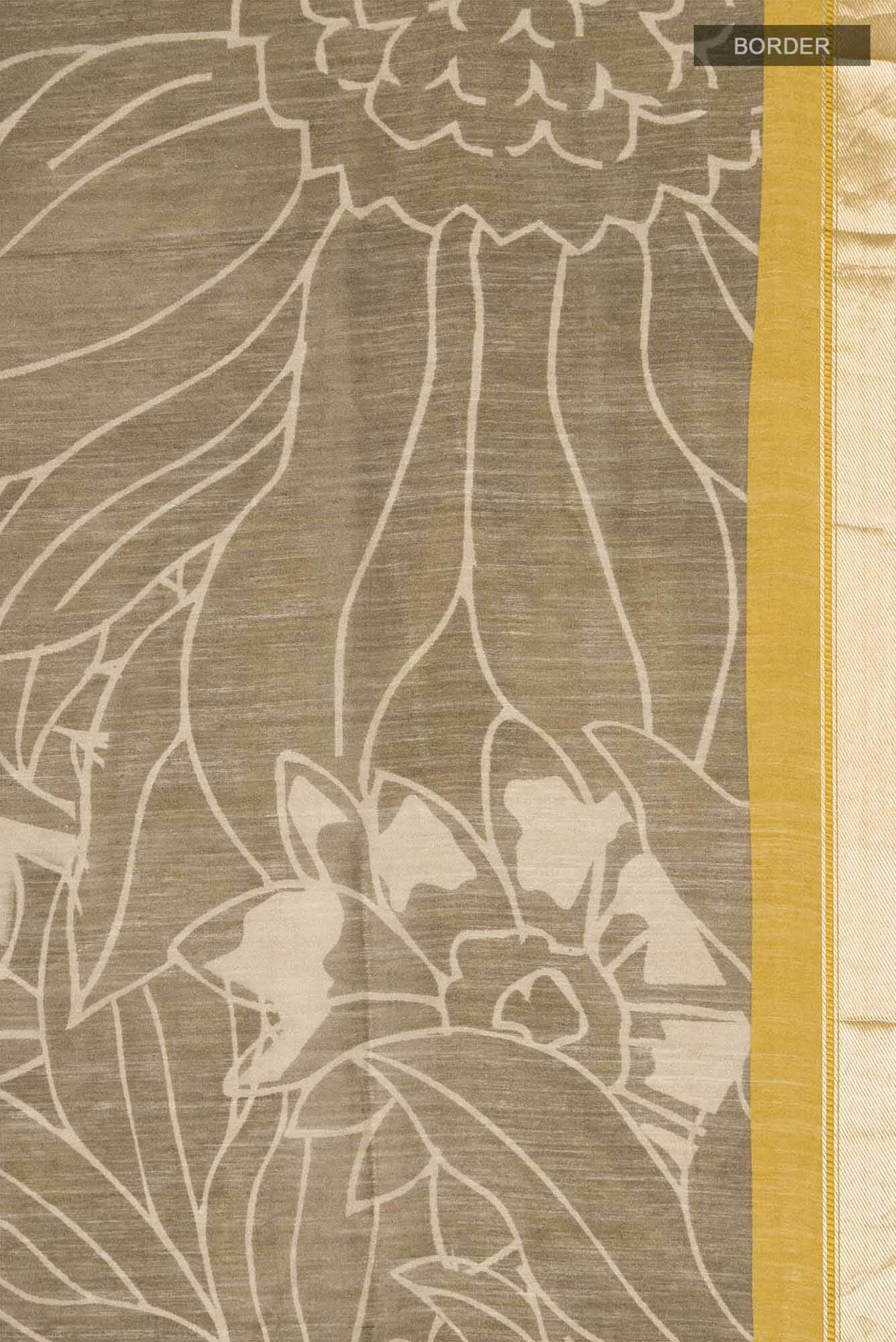 Green Bhagalpuri Tussar Silk Saree