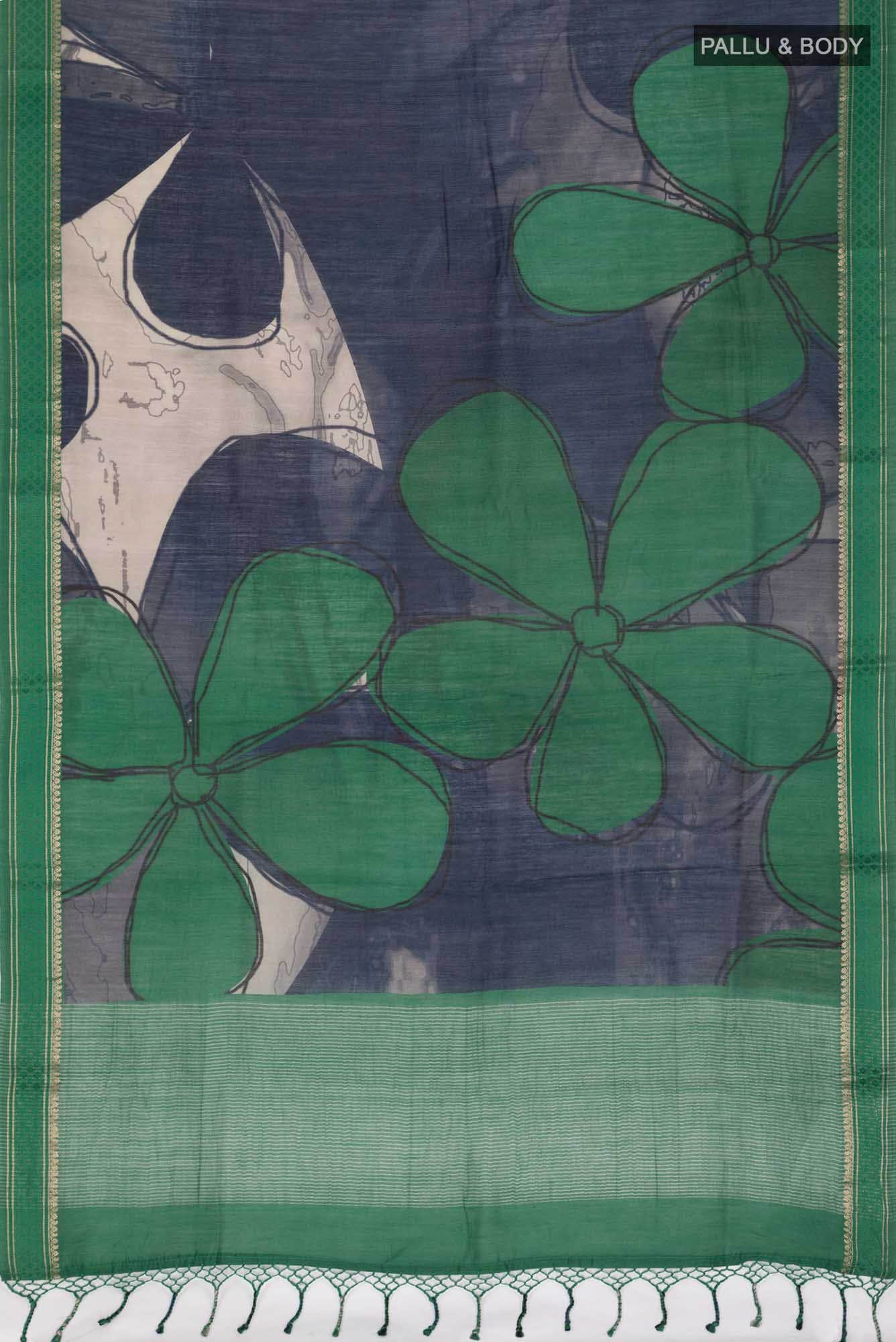 Blue Bhagalpuri Tussar Silk Saree