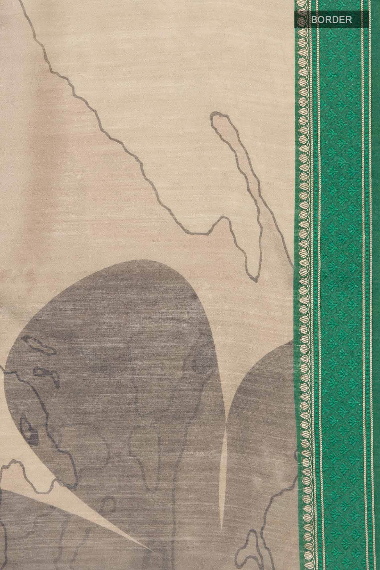 Navy Blue Bhagalpuri Tussar Silk Saree