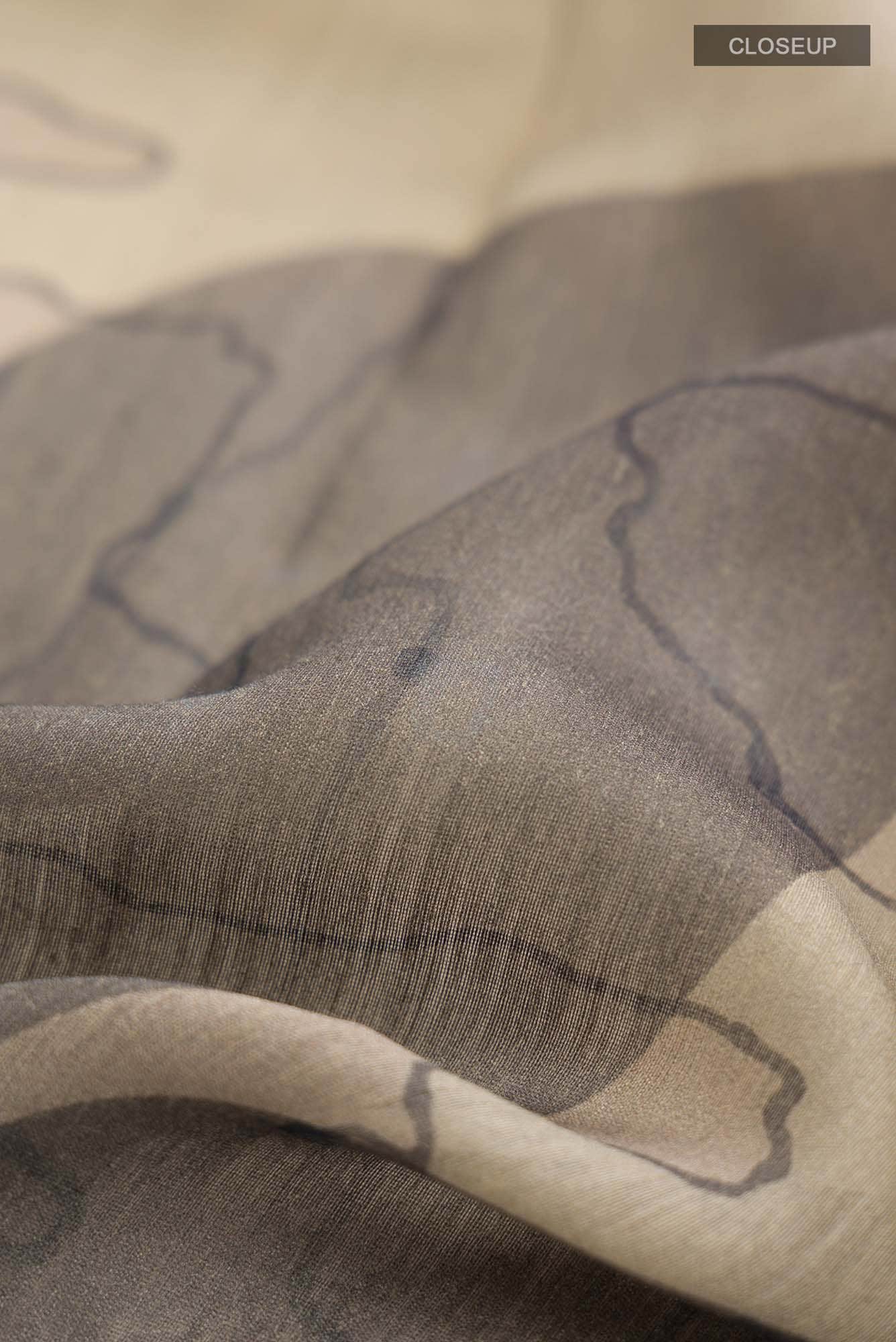 Navy Blue Bhagalpuri Tussar Silk Saree