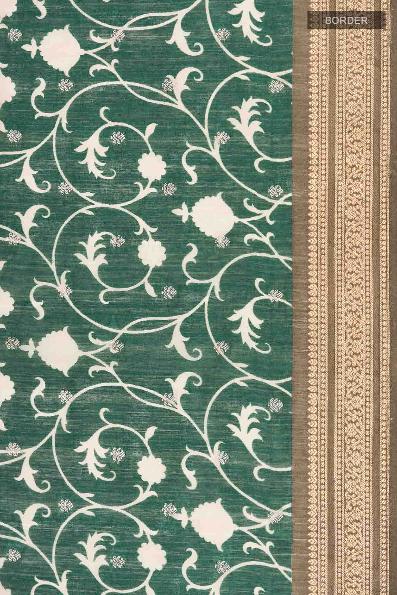 Green Bhagalpuri Tussar Silk Saree