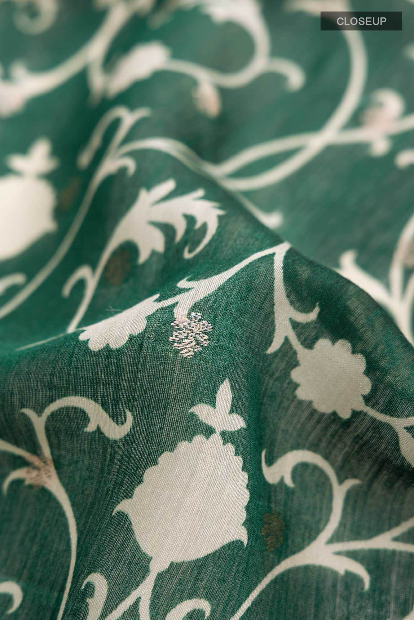 Green Bhagalpuri Tussar Silk Saree