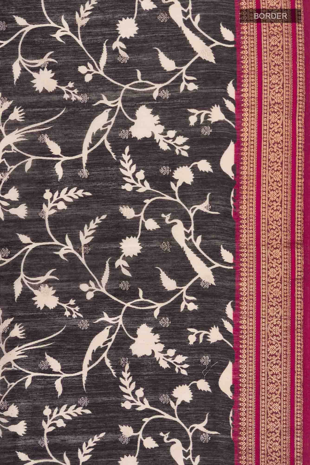 Black Bhagalpuri Tussar Silk Saree