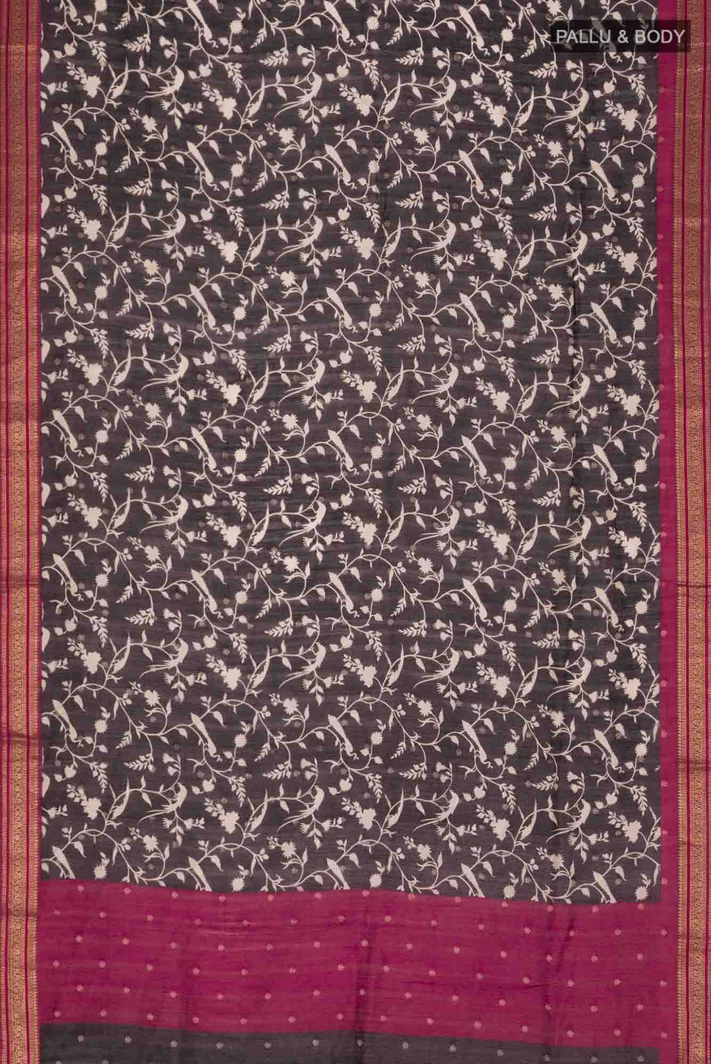 Black Bhagalpuri Tussar Silk Saree