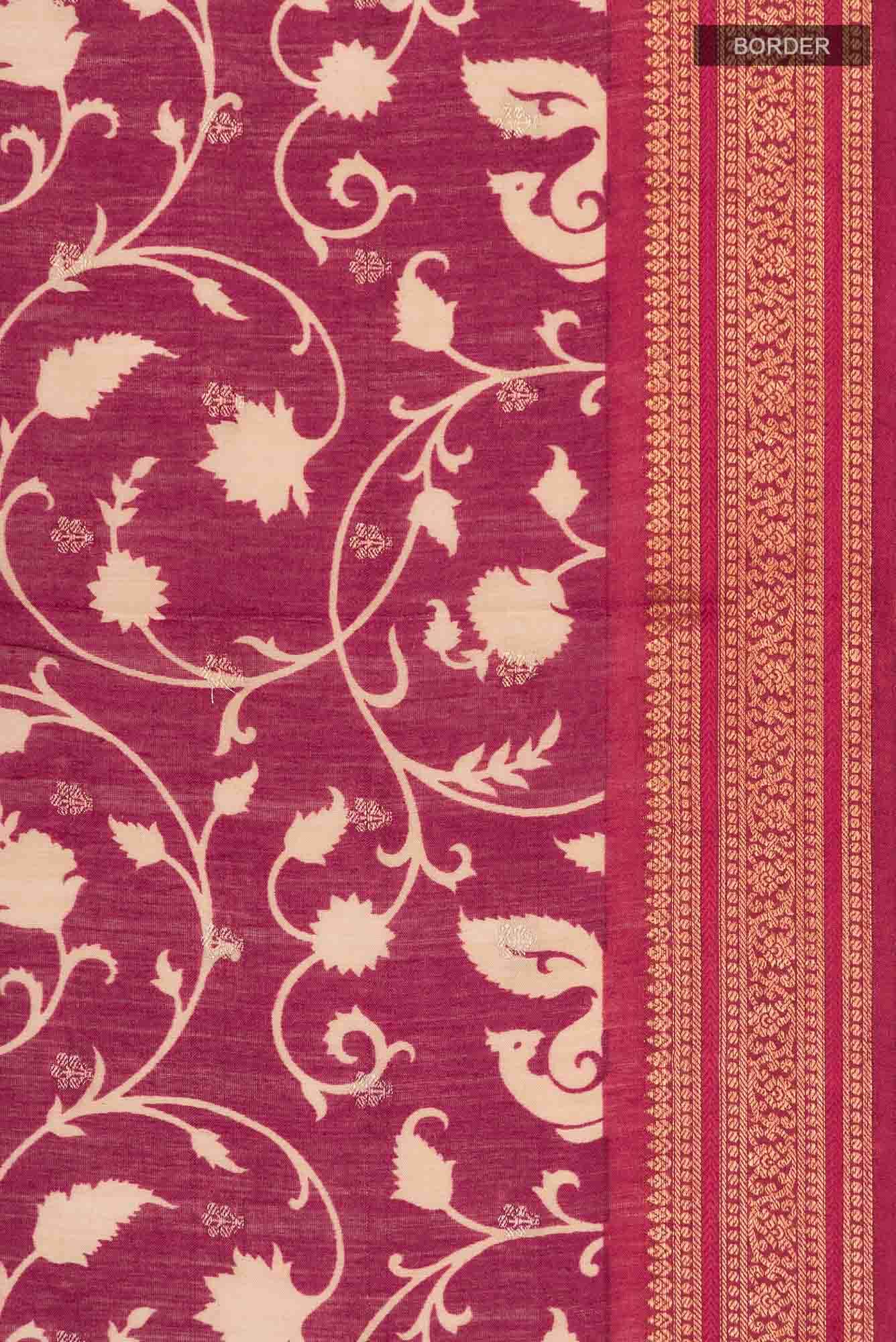 Maroon Bhagalpuri Tussar Silk Saree