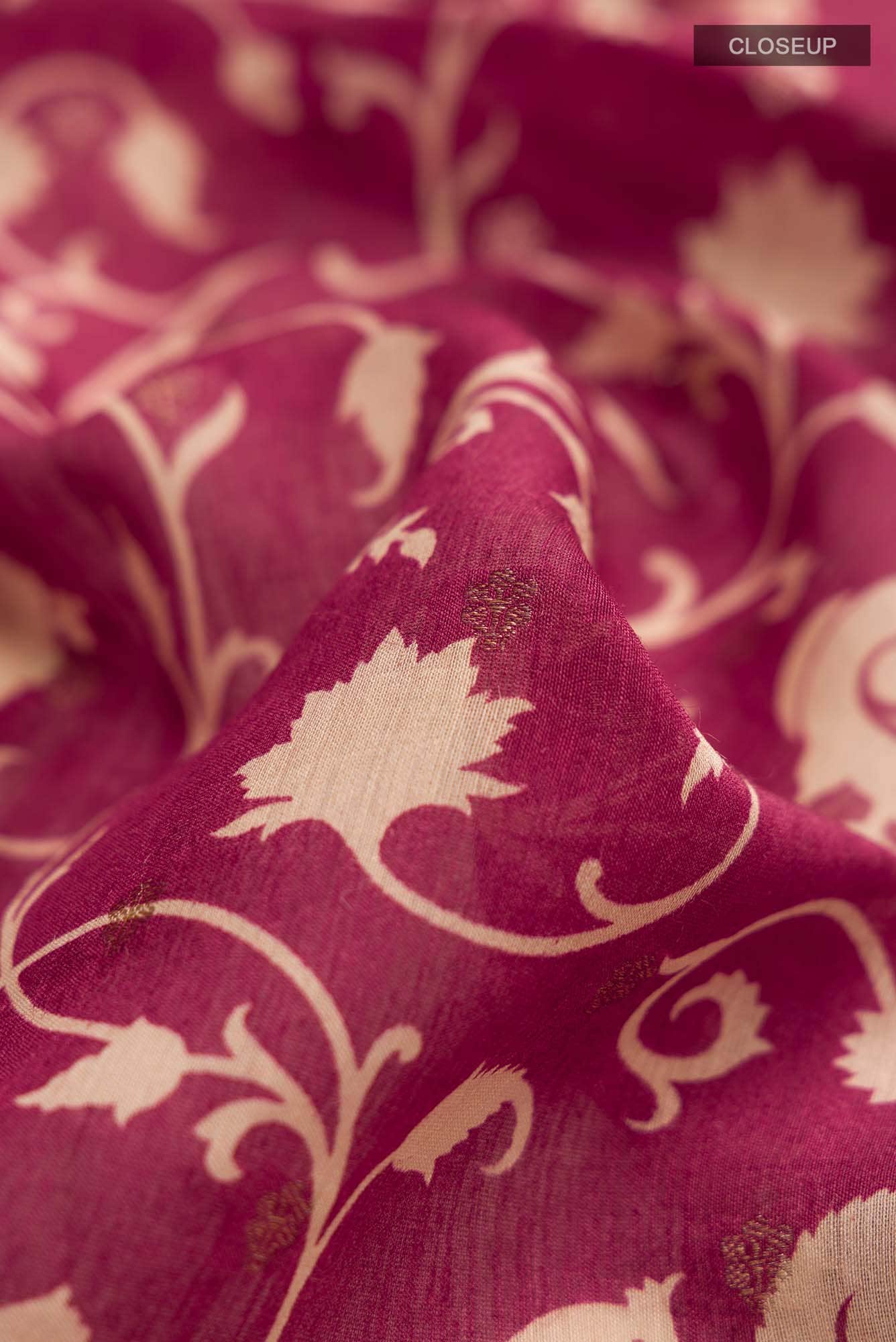 Maroon Bhagalpuri Tussar Silk Saree