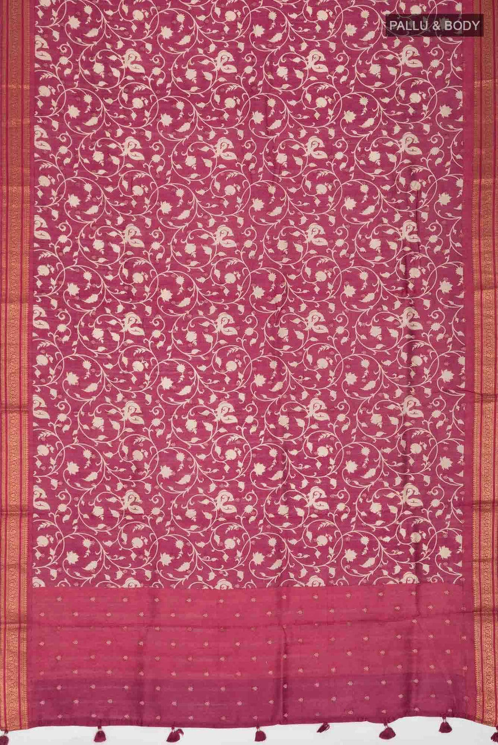 Maroon Bhagalpuri Tussar Silk Saree